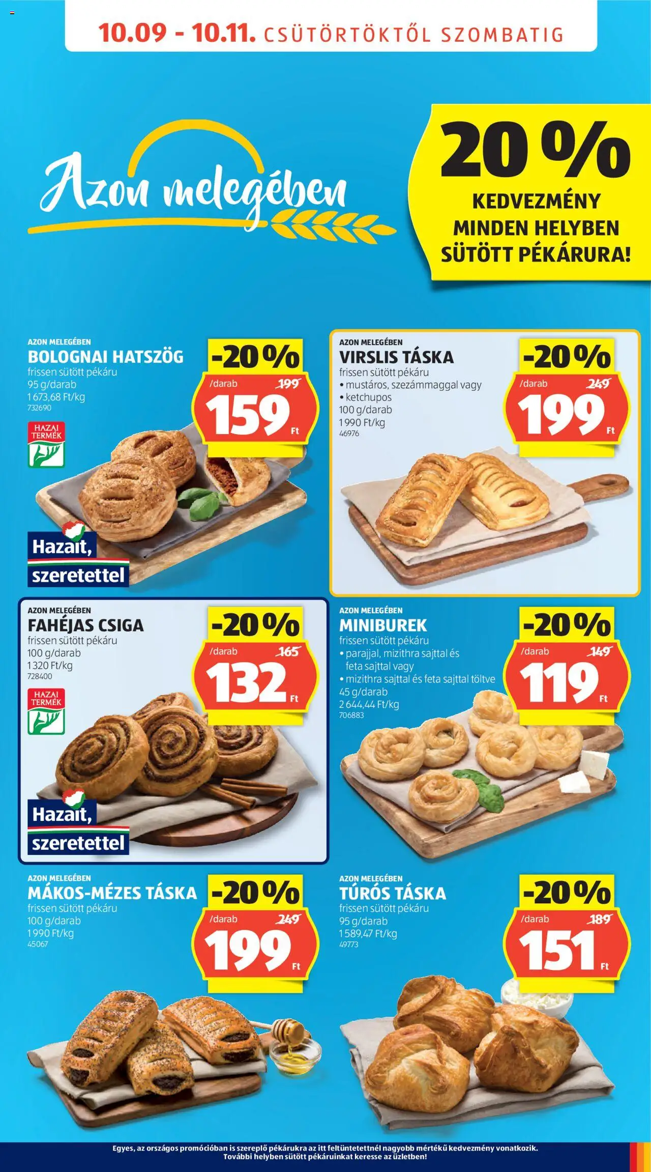 Aldi akciós ujság - amely érvényes a következő dátumtól: 09.10.2025 | Oldal: 7 | Termékek: Túrós táska, Táska