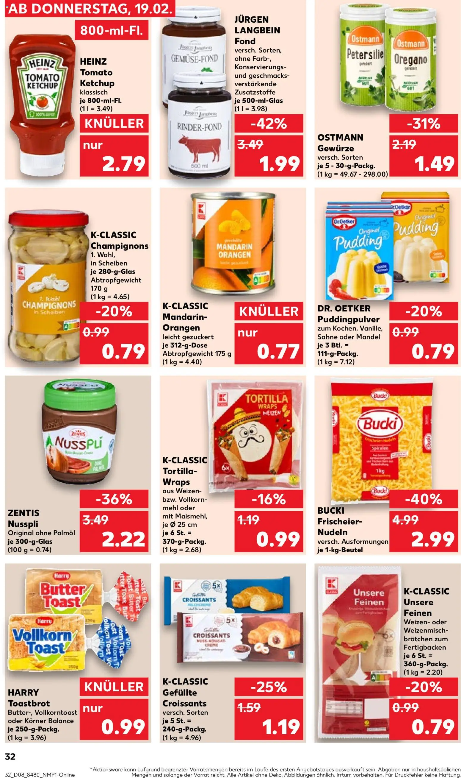 Kaufland prospekt Speyer	 – gültig ab 19.02.2026 | Seite: 32 | Produkte: Butter, Toastbrot, Petersilie, Ketchup