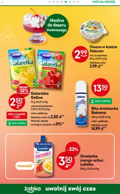 Żabka Gazetka od 02.07.2025 | Strona: 70 | Produkty: Brzoskwinia, Owsianka, Bita śmietanka, Owoce