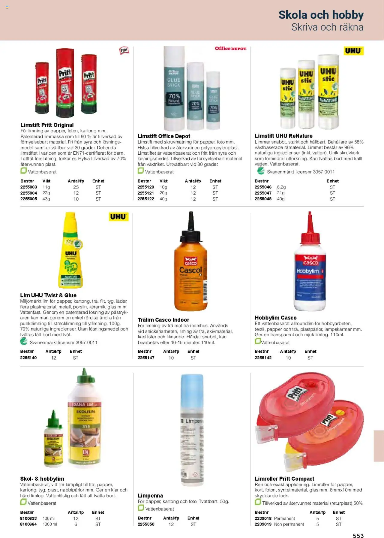 Office Depot reklamblad aktuell från 01.02.2025 | Sida: 555 | Produkter: Papper, Kartong, Lim