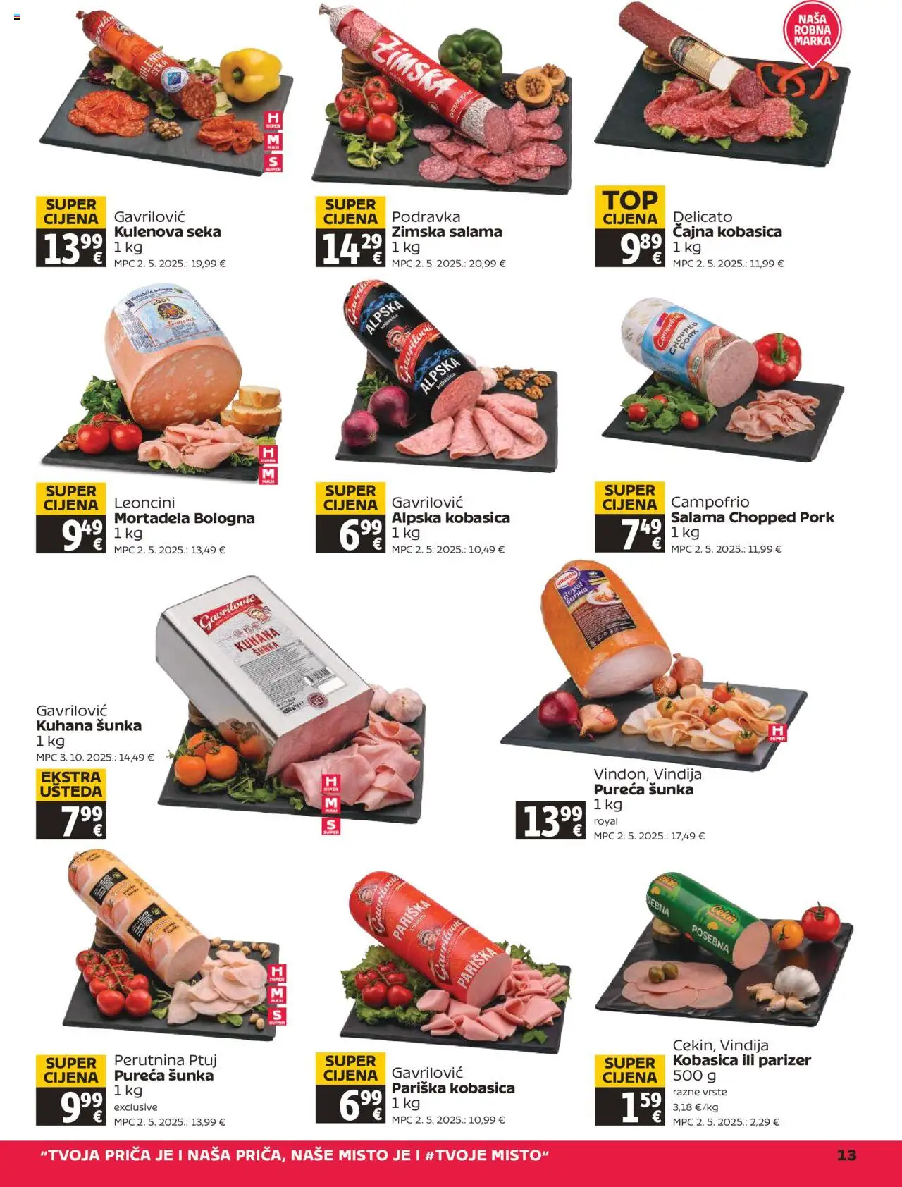 Tommy katalog | vrijedi od 16.10.2025 | Stranica: 13 | Proizvodi: Vindija, Šunka, Perutnina Ptuj, Parizer