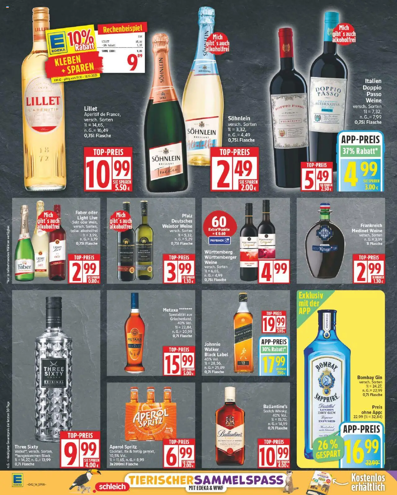 Edeka Prospekt 	 – gültig ab 13.10.2025 | Seite: 14 | Produkte: Rouge, Lillet, Doppio Passo, Aperol