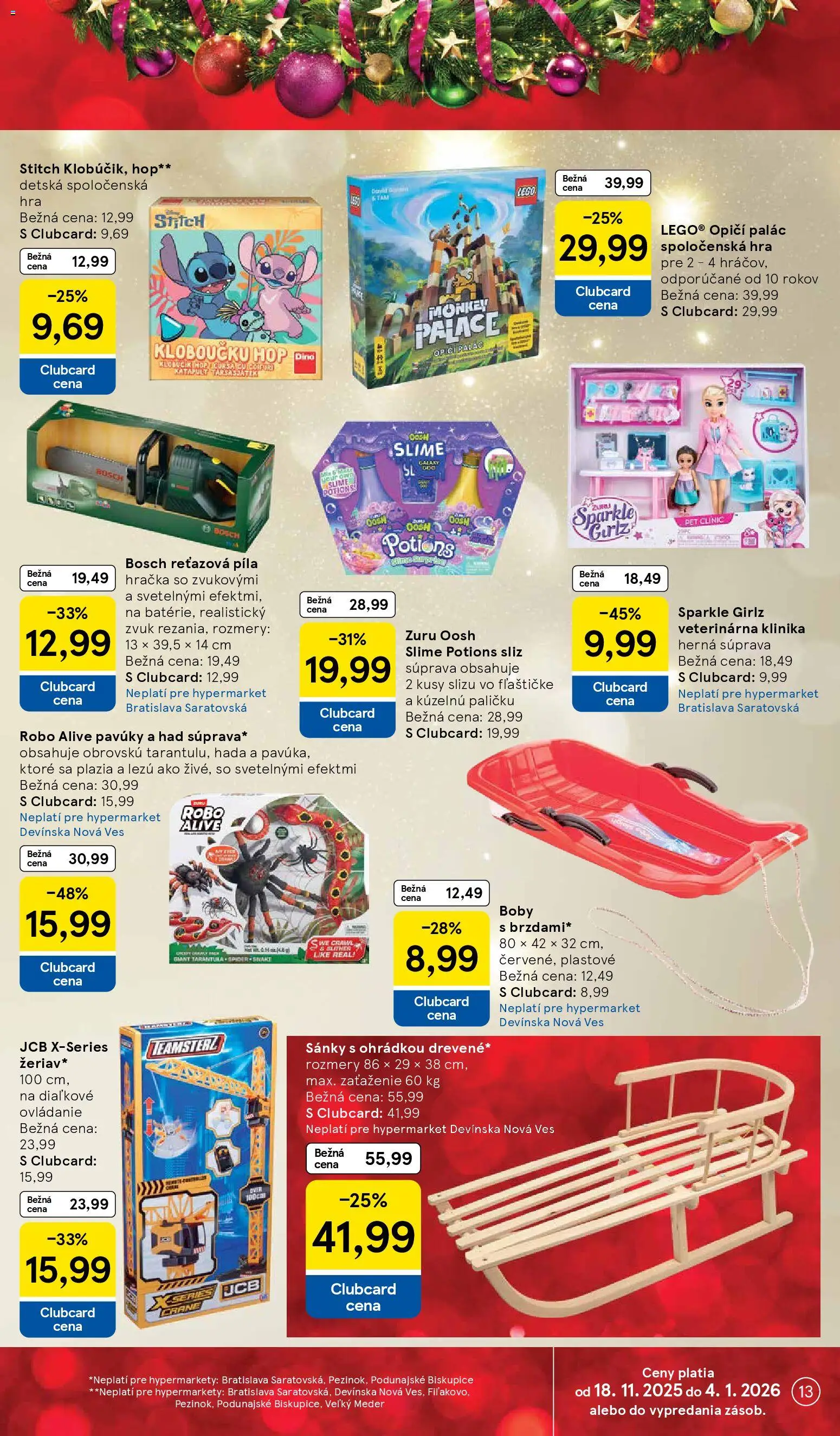 Nové Tesco akcie – leták je platný od 24.11.2025 | Strana: 13 | Produkty: Reťazová píla, Píla, Bosch