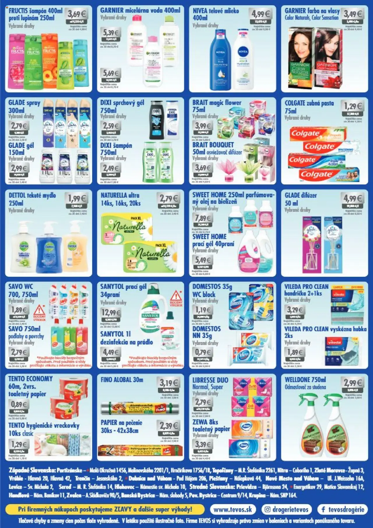Nové TEVOS drogérie akcie – leták je platný od 09.09.2025 | Strana: 2 | Produkty: Difúzer, Nivea, Sanytol, Šampón
