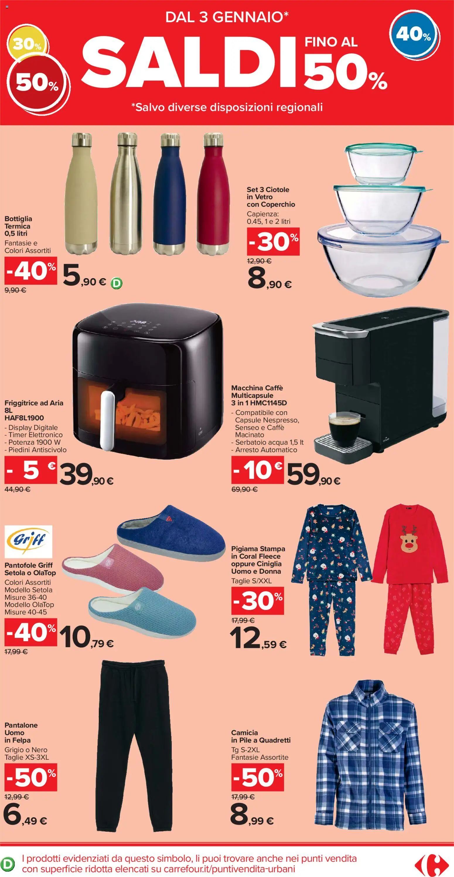 Volantino Carrefour del 02.01.2026 | Pagina: 19 | Prodotti: Camicia, Friggitrice, Bottiglia, Macinato