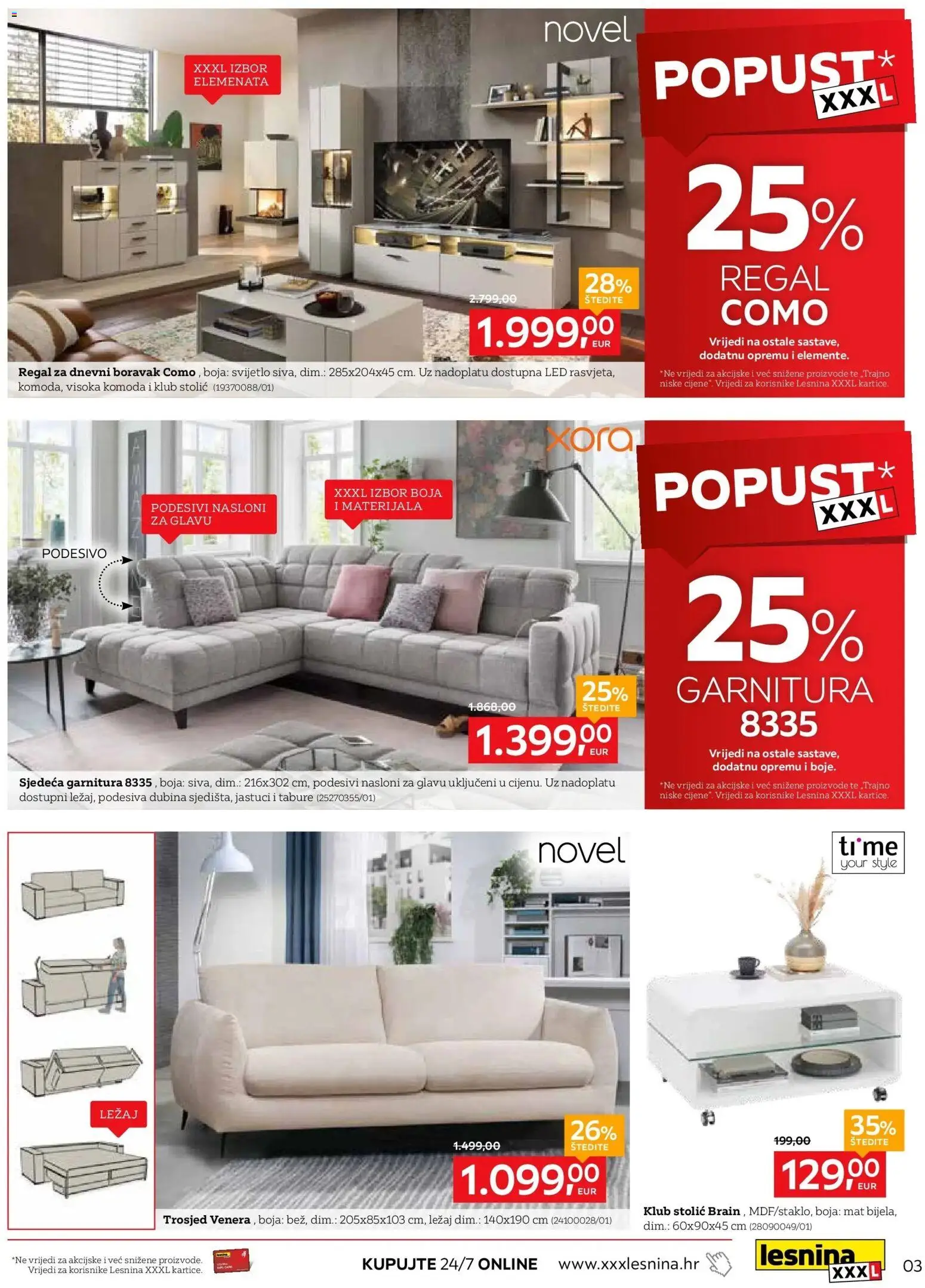 Lesnina katalog | vrijedi od 23.02.2026 | Stranica: 3 | Proizvodi: Komoda, Stolić, Regal, Tabure