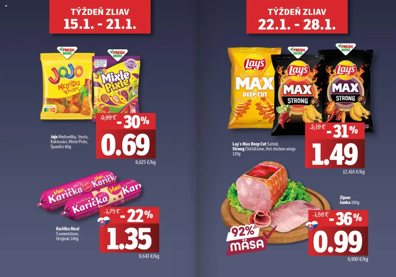 Nové Fresh akcie – leták je platný od 15.01.2026 | Strana: 2 | Produkty: Šunka, Chilli