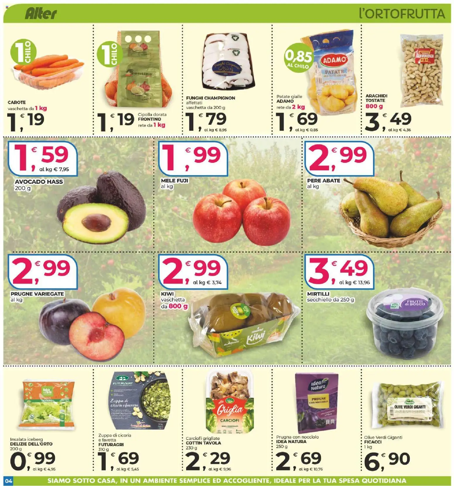 Volantino Alter Discount del 09.04.2026 | Pagina: 4 | Prodotti: Kiwi, Patate, Carciofi, Arachidi