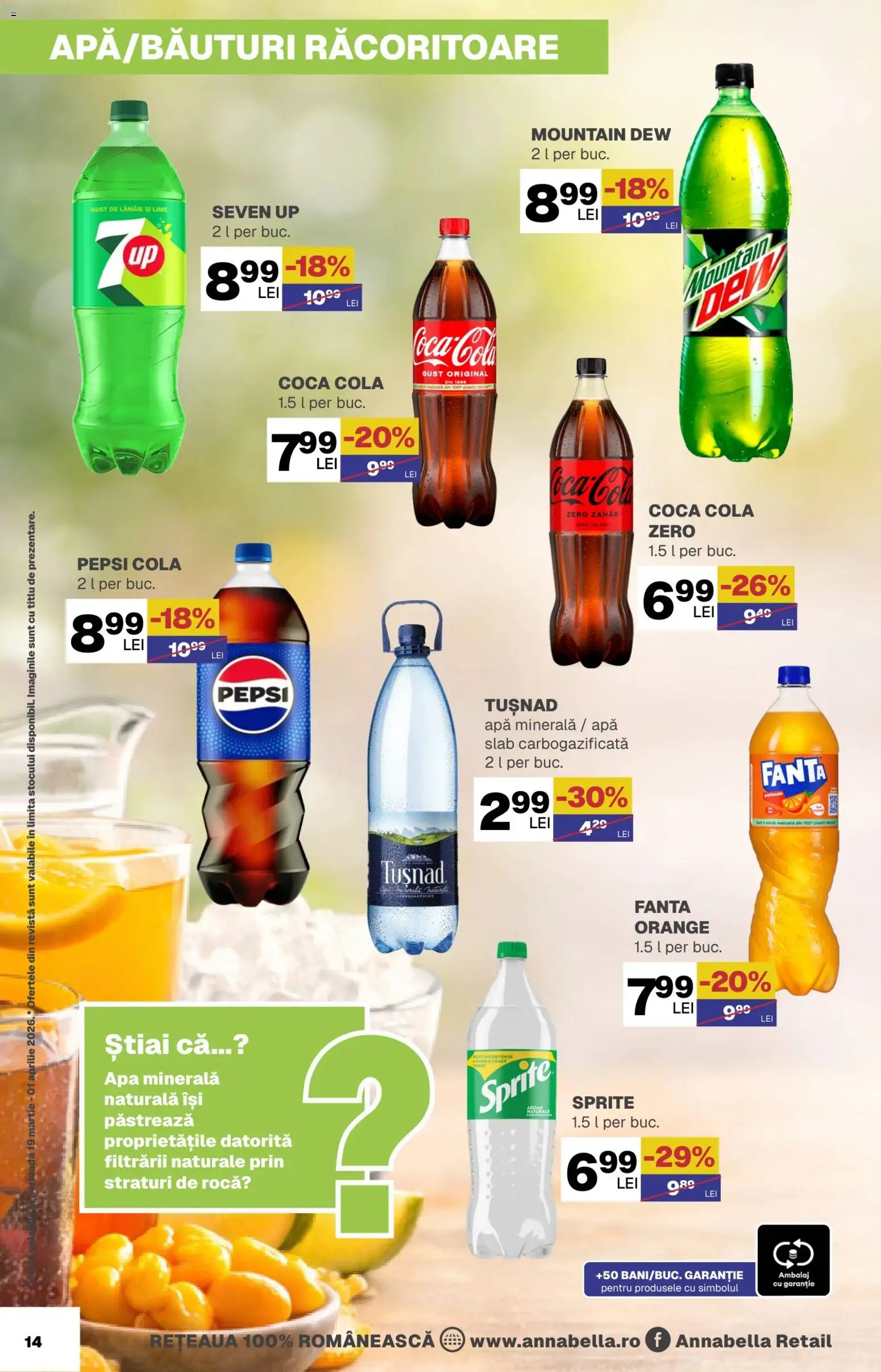 Noul catalog Annabella – valabil de la 19.03.2026 | Pagină: 14 | Produse: Yazı tahtası kalemi, Portocale, Apă, Zahăr