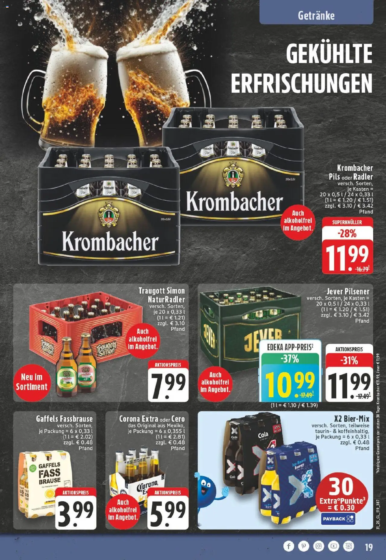 Edeka prospekt Bedburg Hau	 - gültig ab dem 27.07.2025 | Seite: 19 | Produkte: Energy, Pils, Jever, Krombacher