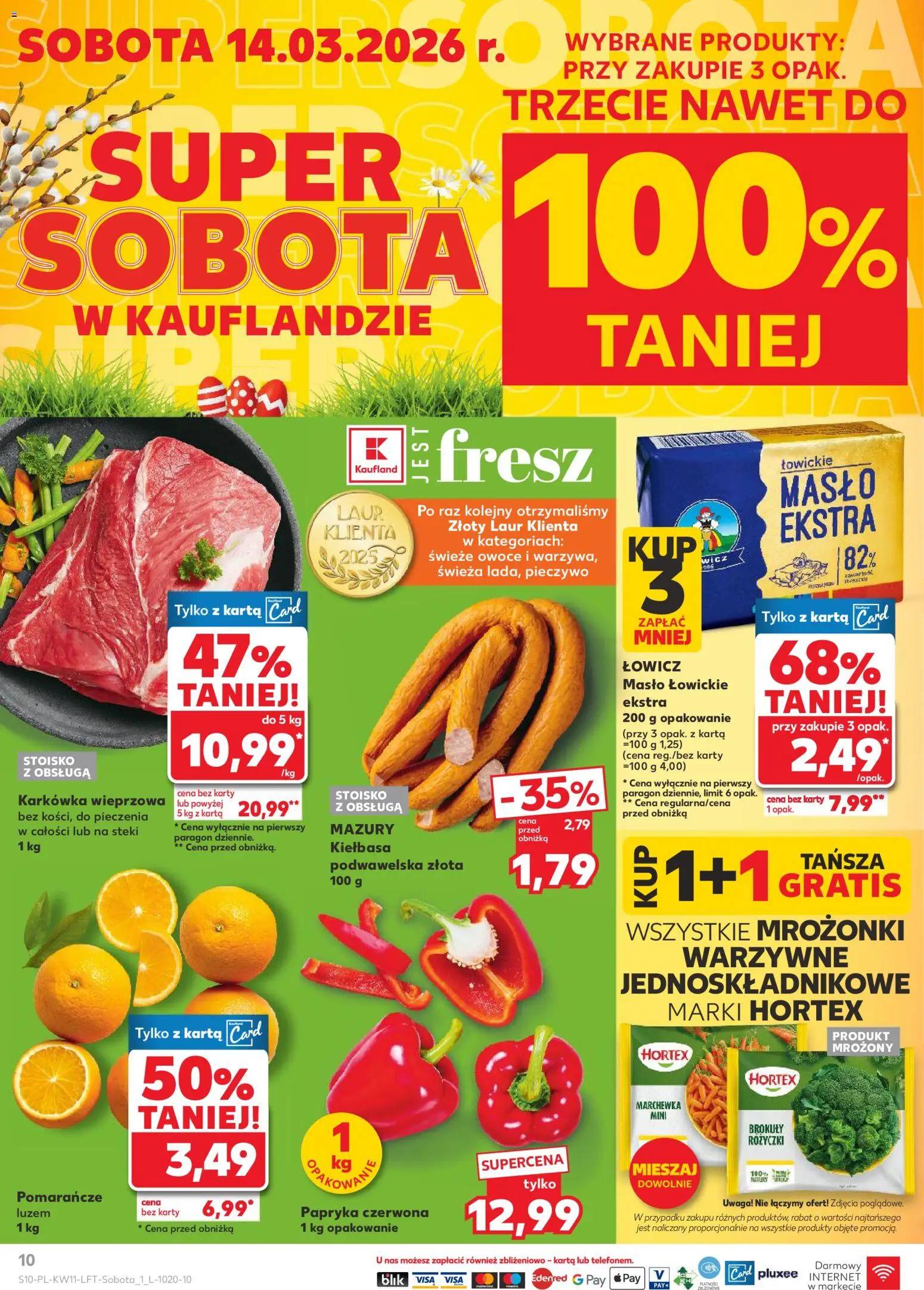Kaufland gazetka od 12.03.2026 | Strona: 10 | Produkty: Pieczywo, Karta, Karkówka, Marchewka