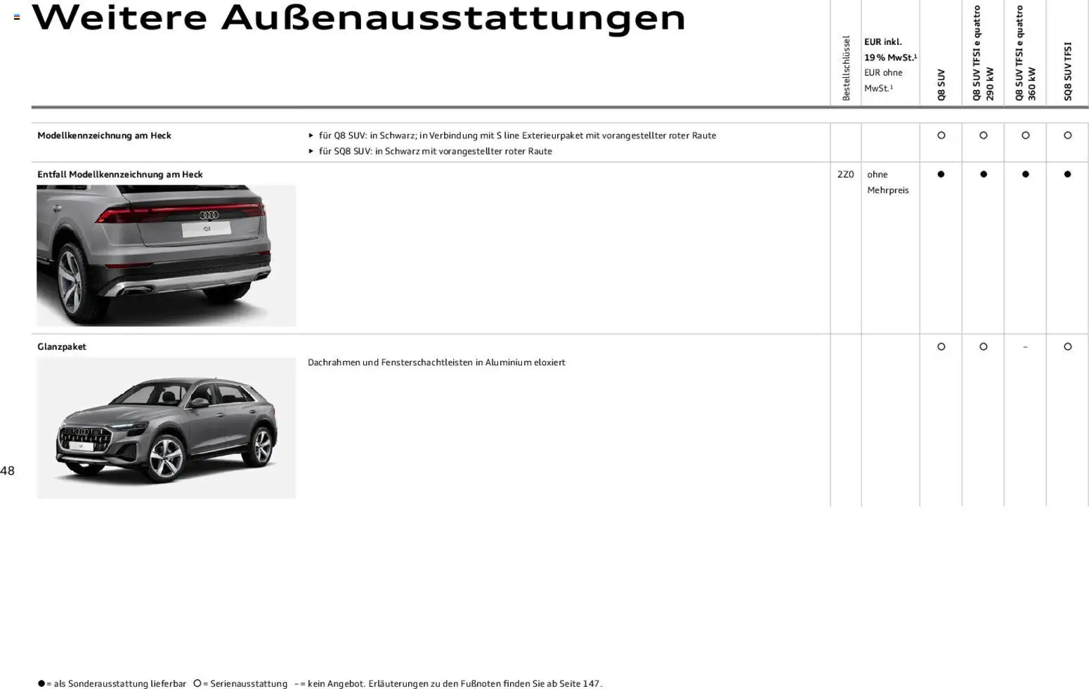 Audi Q8 – gültig ab 06.11.2025 | Seite: 48