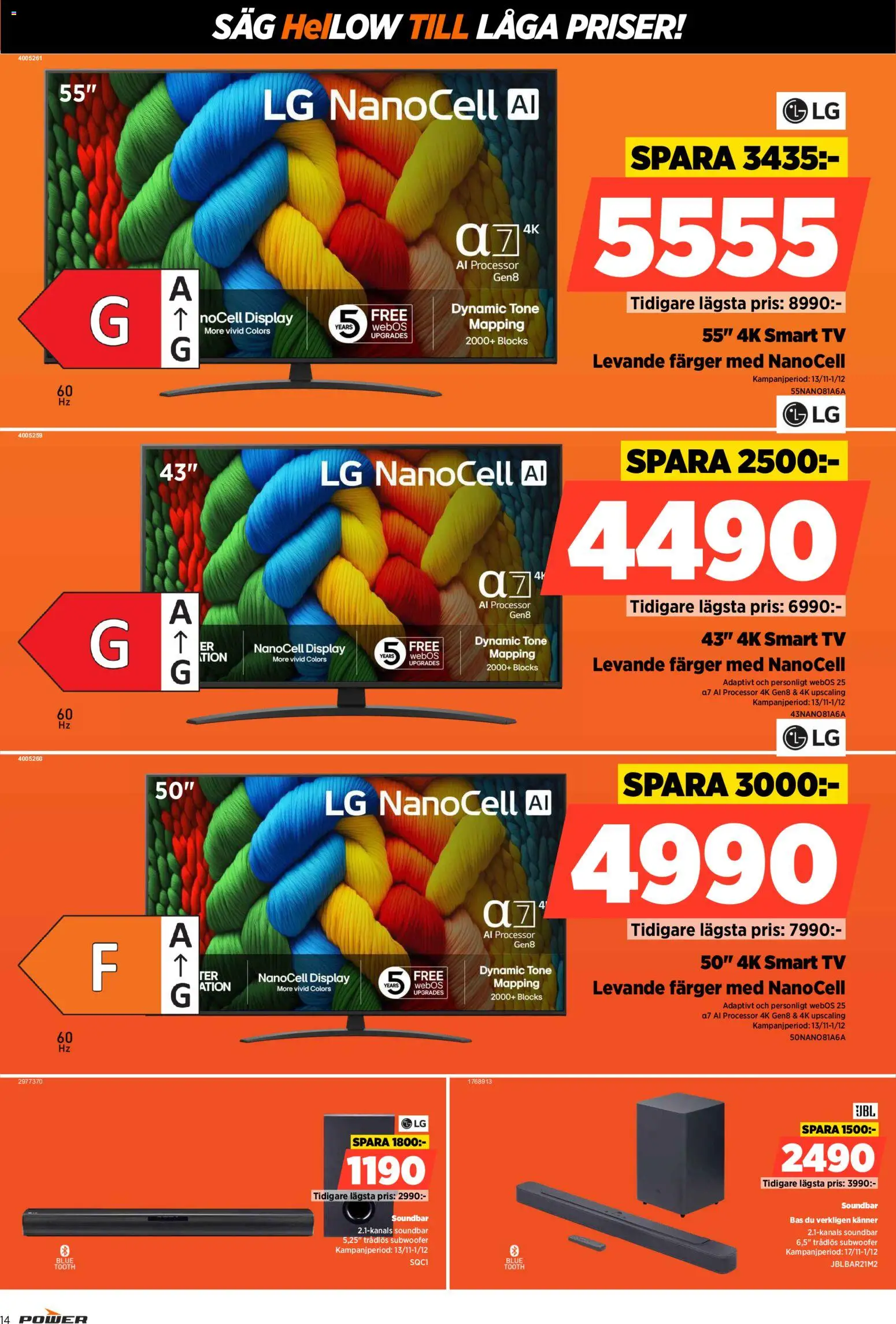 Power reklamblad aktuell från 24.11.2025 | Sida: 14 | Produkter: Såg, Smart tv, Tv