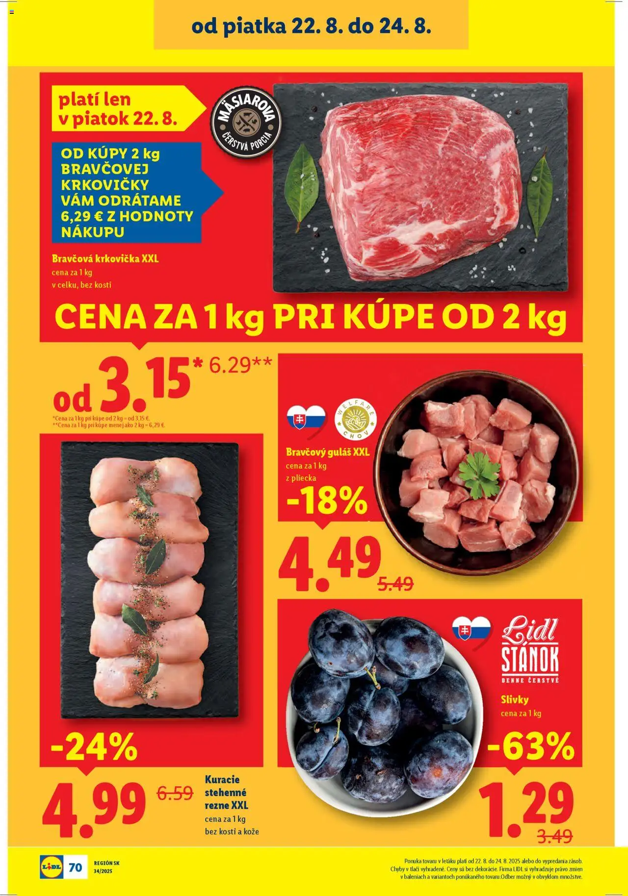 Lidl leták │ platný od 18.08.2025 | Strana: 94 | Produkty: Bravčová krkovička, Krkovička, Slivky