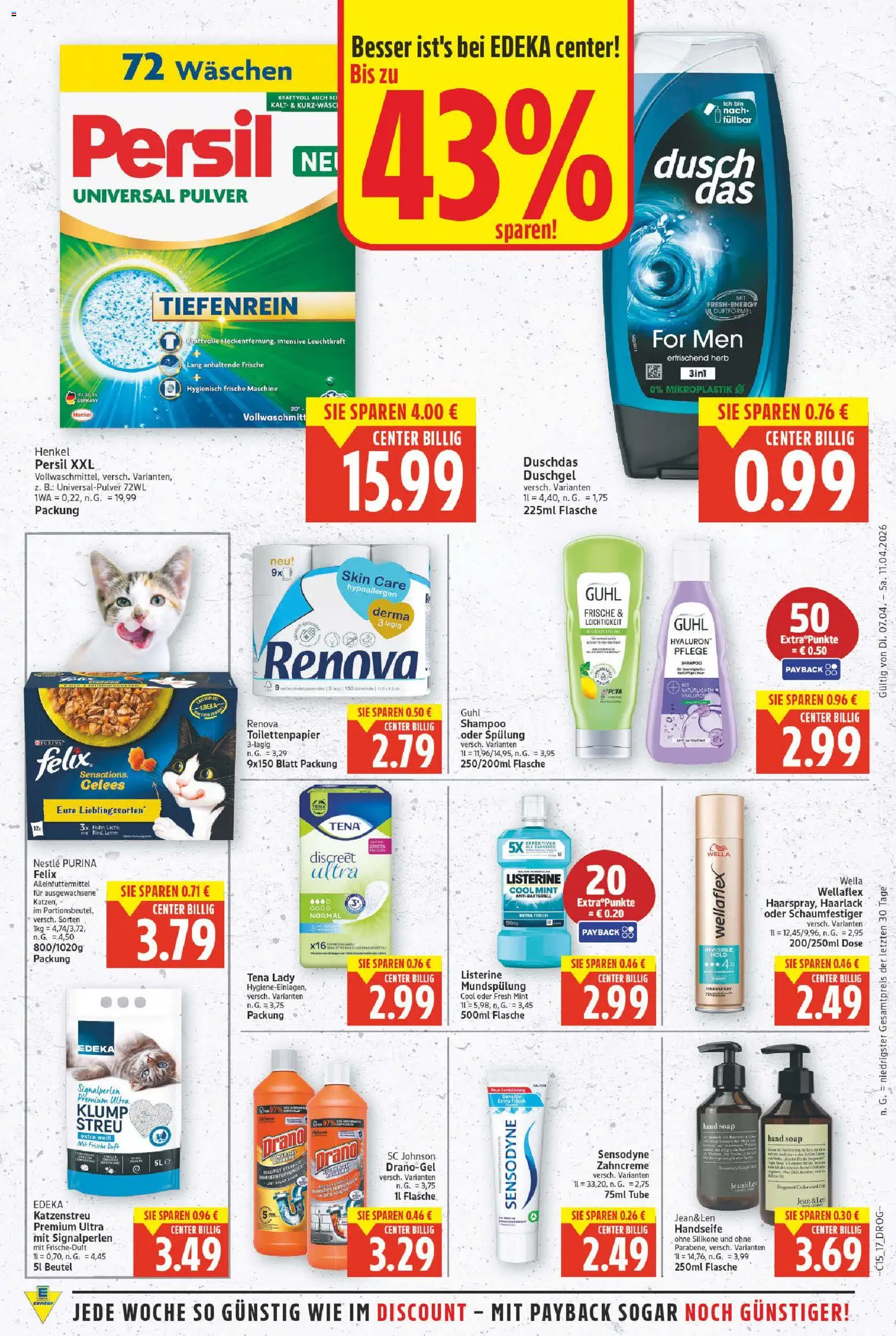 E center Prospekt 	 – gültig ab 07.04.2026 | Seite: 20 | Produkte: Duft, Shampoo, Lachs, Toilettenpapier
