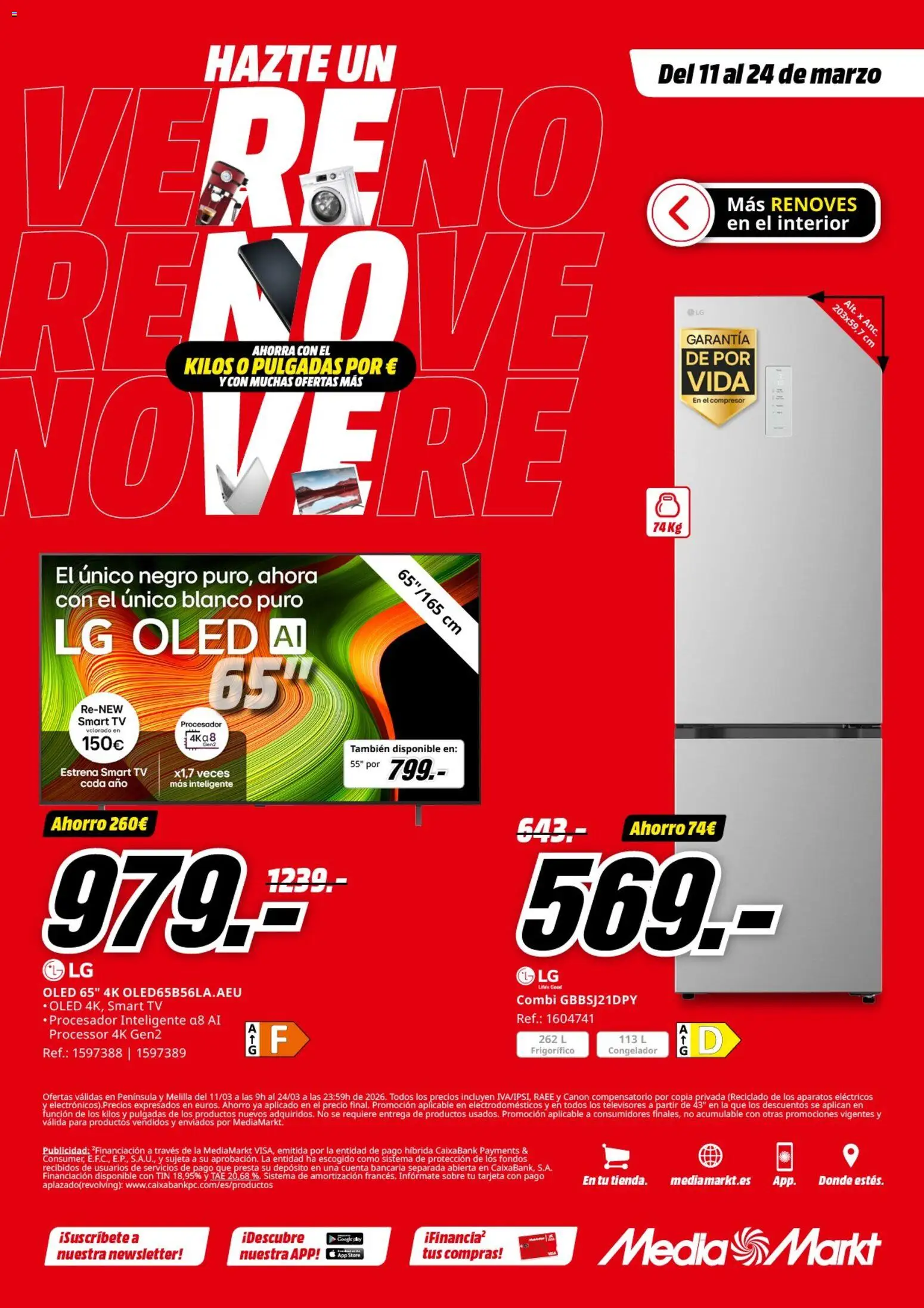 Media Markt folleto │ válido desde el 11.03.2026 | Página: 1 | Productos: Congelador, Combi