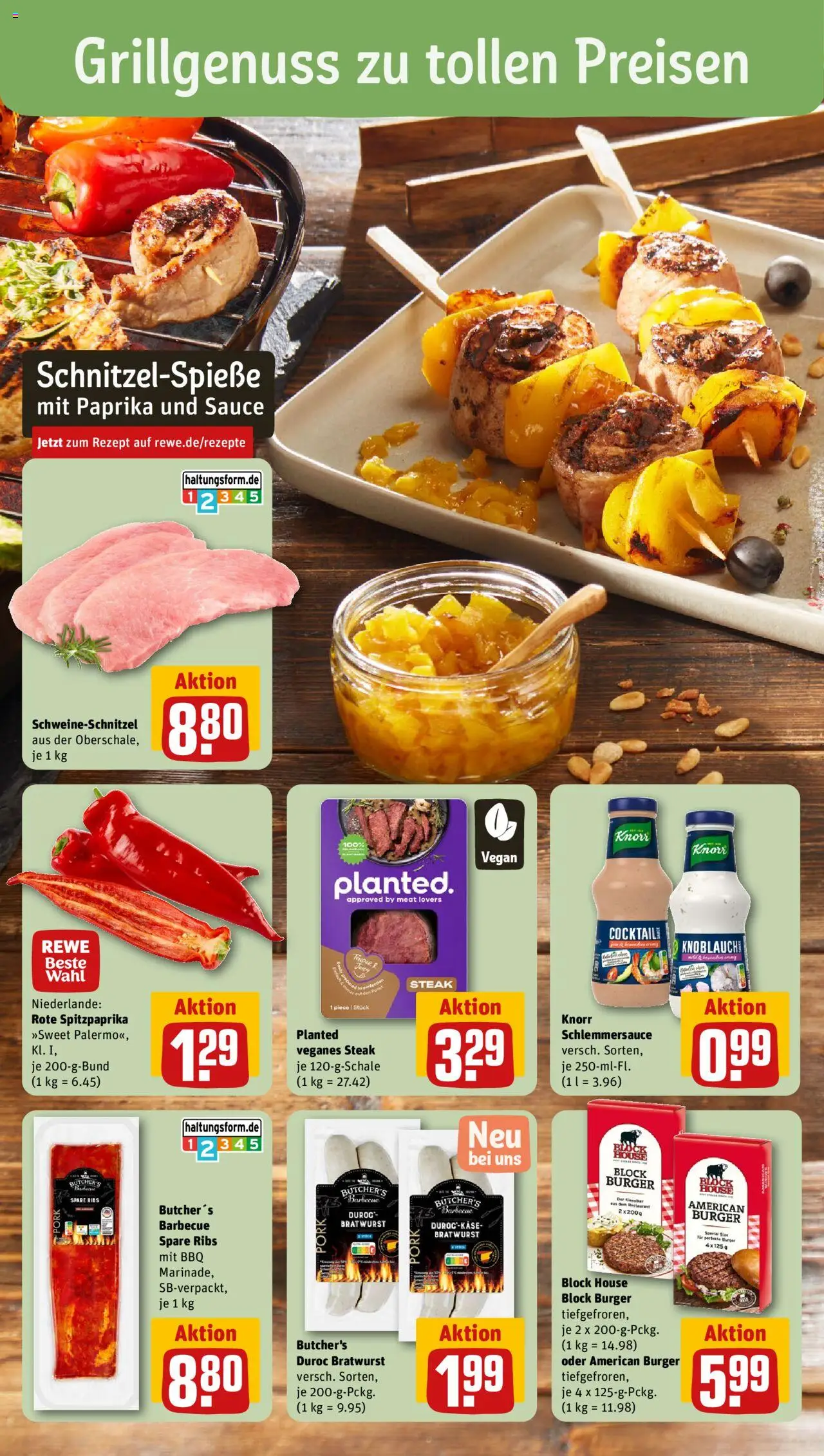 Rewe Prospekt 	 - gültig ab dem 04.08.2025 | Seite: 4 | Produkte: Spare ribs, Knorr, Schnitzel, Steak