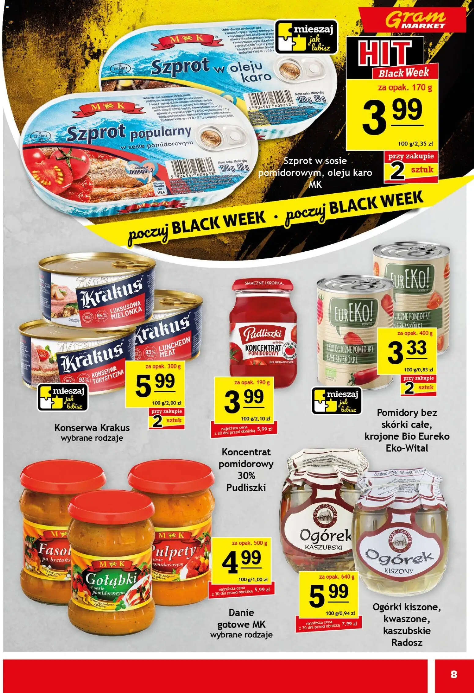 Gram Market Black Friday od 19.11.2025 | Strona: 8 | Produkty: Pomidory, Ryby, Ogórki