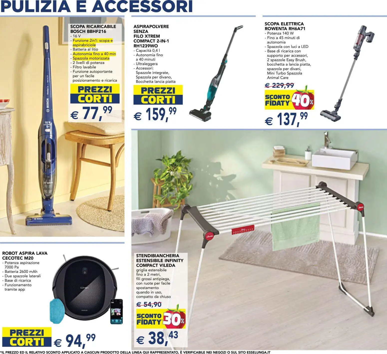 Volantino Esselunga S del 29.12.2025 | Pagina: 13 | Prodotti: Spazzola, Scopa elettrica, Stendibiancheria, Robot