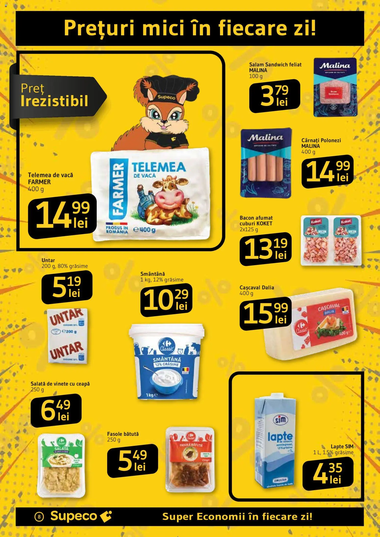 Noul catalog Supeco – valabil de la 19.03.2026 | Pagină: 8 | Produse: Cașcaval, Mici, Salam, Ceapă