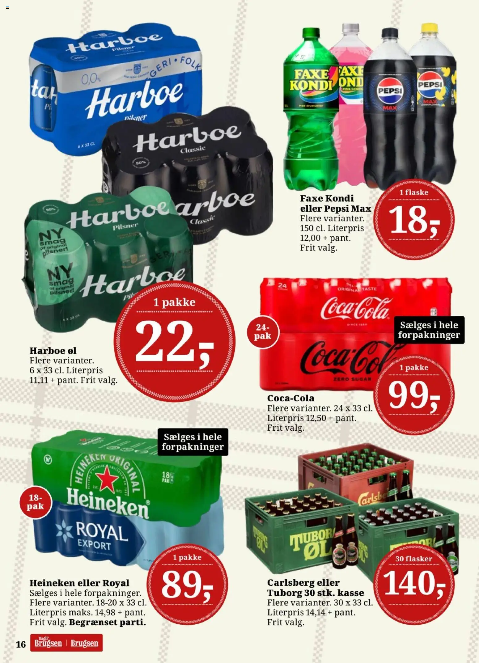 Dagli'Brugsen tilbudsavis – gyldig fra 02.01.2026 | Side: 16 | Produkter: Øl, Faxe Kondi, Pepsi, Pepsi Max
