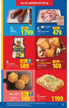 Lidl akciós újság - amely érvényes a következő dátumtól: 19.03.2026 | Oldal: 47 | Termékek: Szendvicskrém, Párna, Mortadella