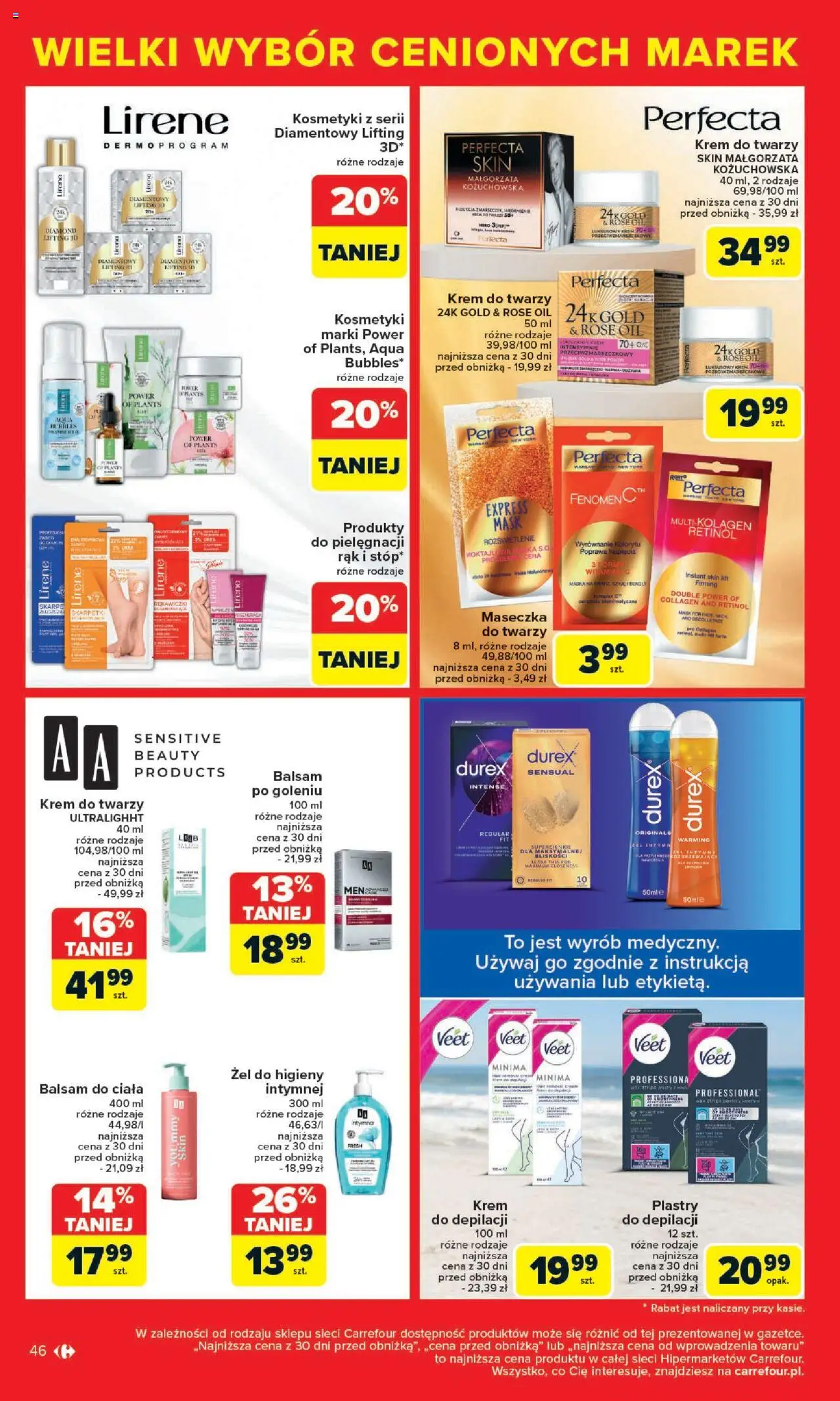 Carrefour Gazetka - Cenione marki, super ceny od 04.08.2025 | Strona: 46 | Produkty: Rękawiczki, Kosmetyki, Maska, Krem
