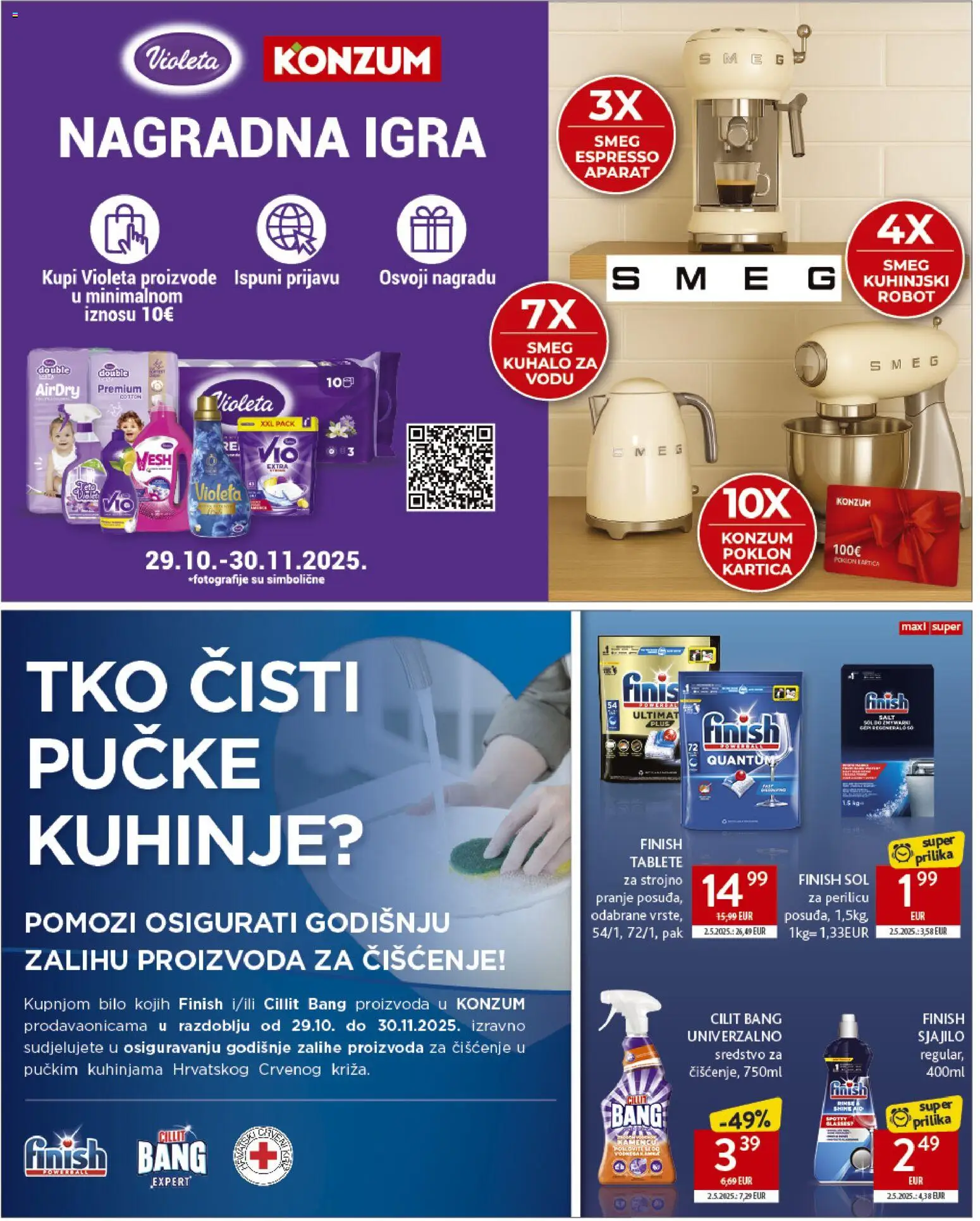 Konzum katalog | vrijedi od 29.10.2025 | Stranica: 42 | Proizvodi: Robot, Sol, Finish, Violeta