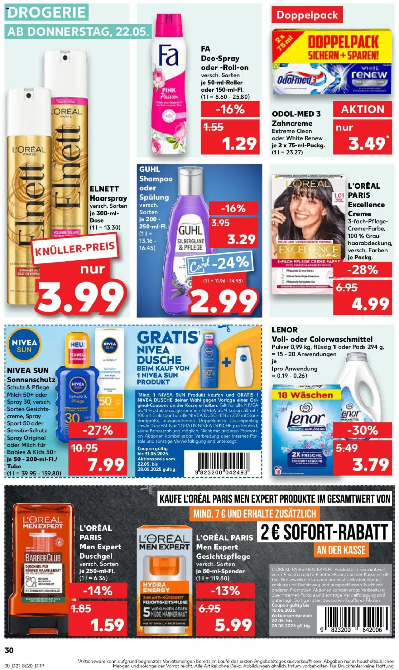 Kaufland prospekt Bad Kreuznach	 - gültig ab dem 22.05.2025 | Seite: 30 | Produkte: Lenor, Energy, Dusche, Haarspray