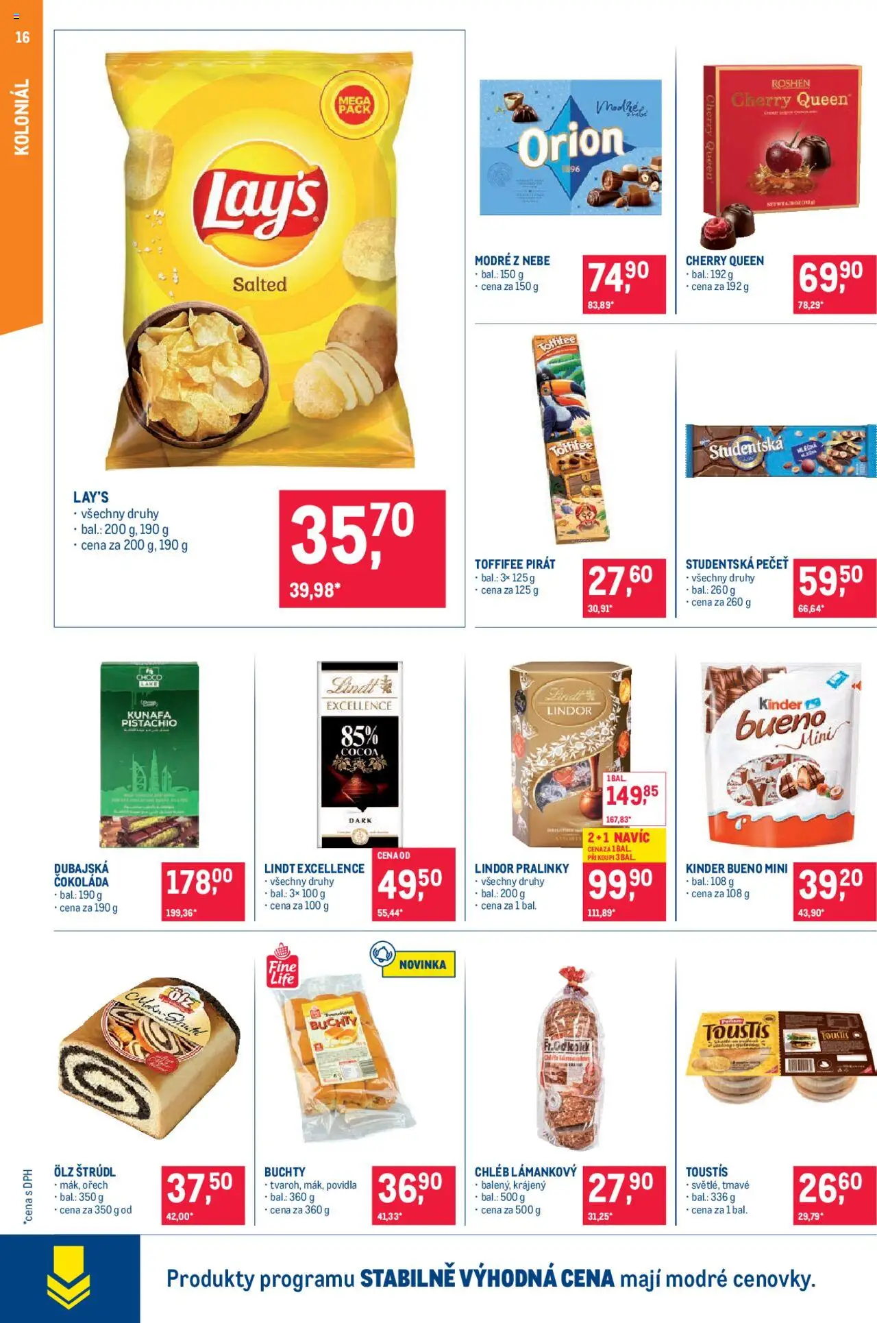 Makro leták - Pro milovníky jídla od 18.06.2025 | Strana: 16 | Produkty: Čokoláda, Toffifee, Studentská pečeť, Lay's