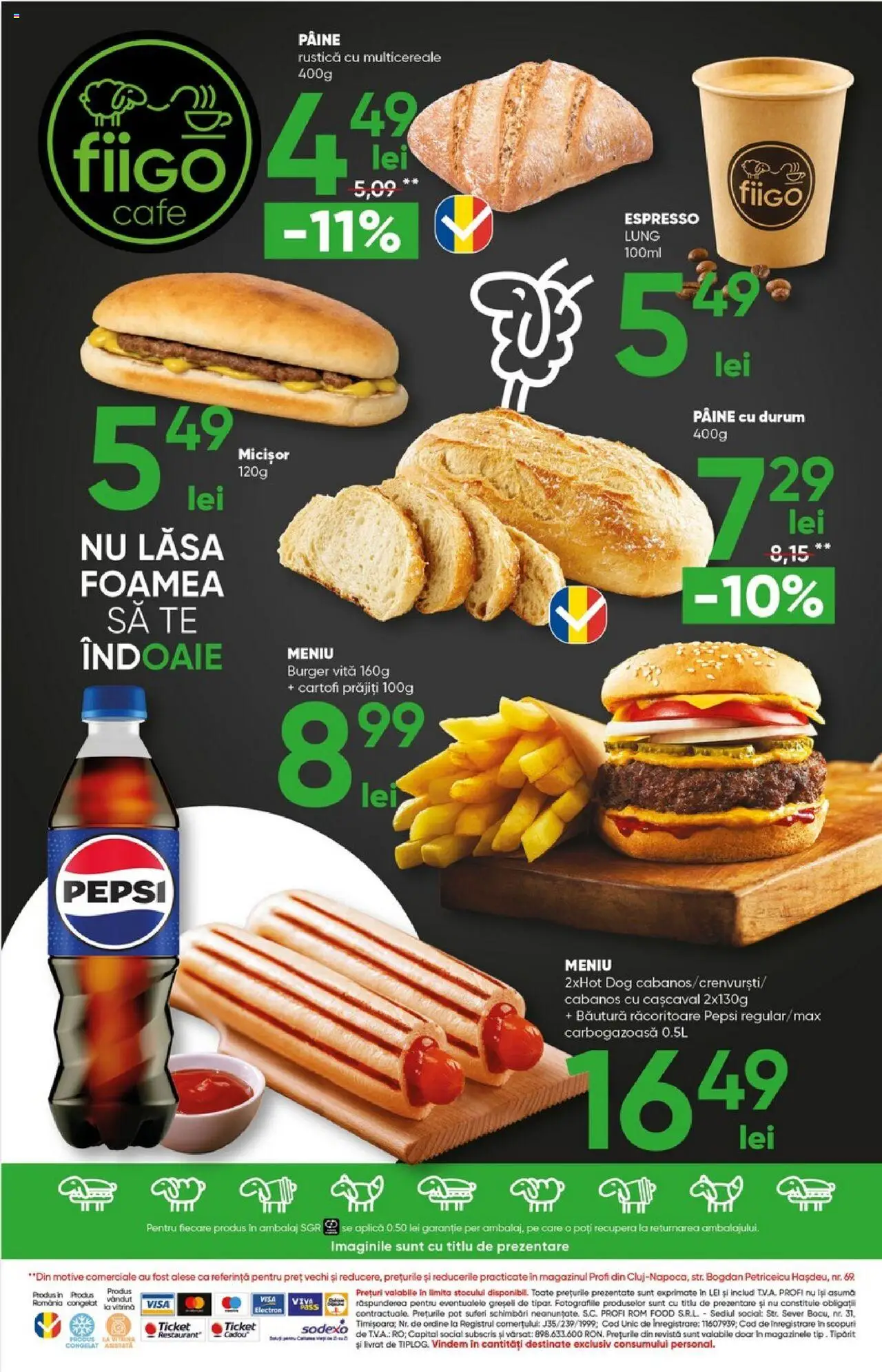 Noul catalog Profi – valabil de la 15.10.2025 | Pagină: 10 | Produse: Cașcaval, Pâine, Burger, Cartofi