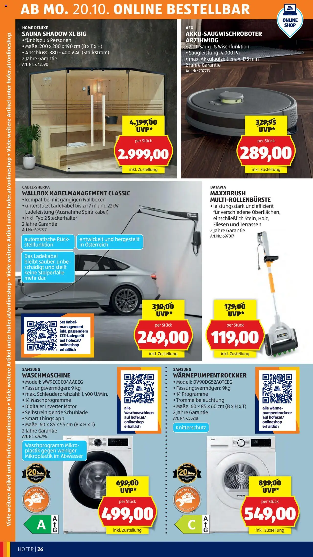 Hofer AT akciós ujság - amely érvényes a következő dátumtól: 17.10.2025 | Oldal: 30 | Termékek: Kábel, Samsung