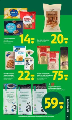 Gevalia instant kaffe eller L'OR hele kaffebønner*, Flere varianter. 240-500 g. Kg-pris maks. 312,50. Frit valg. 1 pose. gyldig fra 26.02.2026 | Side: 21