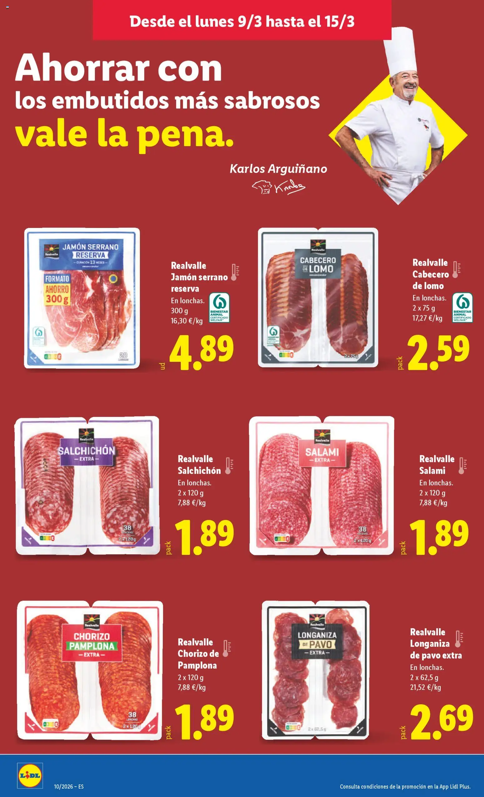 Lidl folleto │ válido desde el 09.03.2026 | Página: 16 | Productos: Jamón, Νυχτικό, Longaniza, Salami
