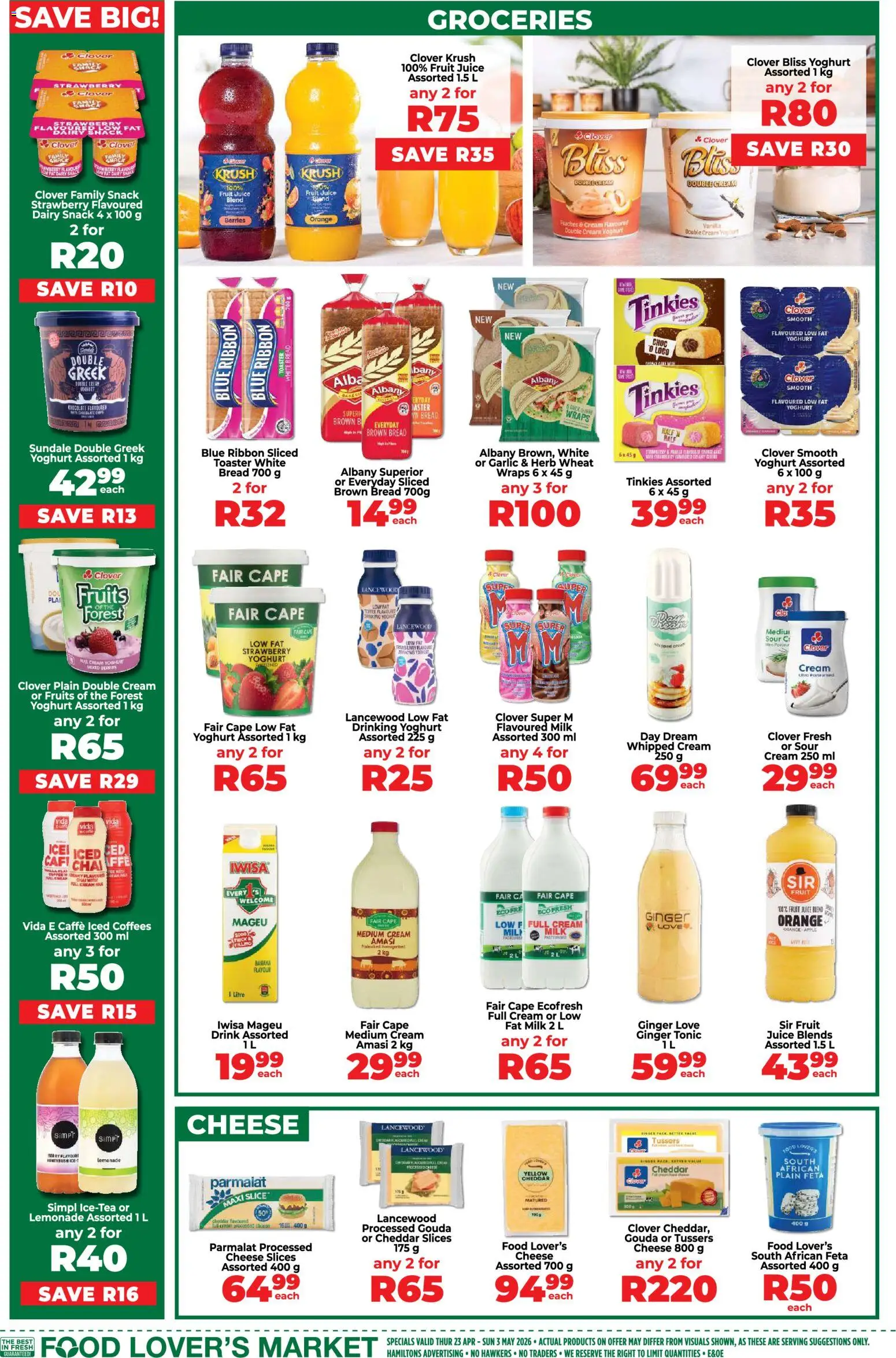 New Food Lover's Market catalogue – valid from 23.04.2026 | Page: 6 | Products: Chocolate, Sour cream, Fruit, Máscara de pestañas