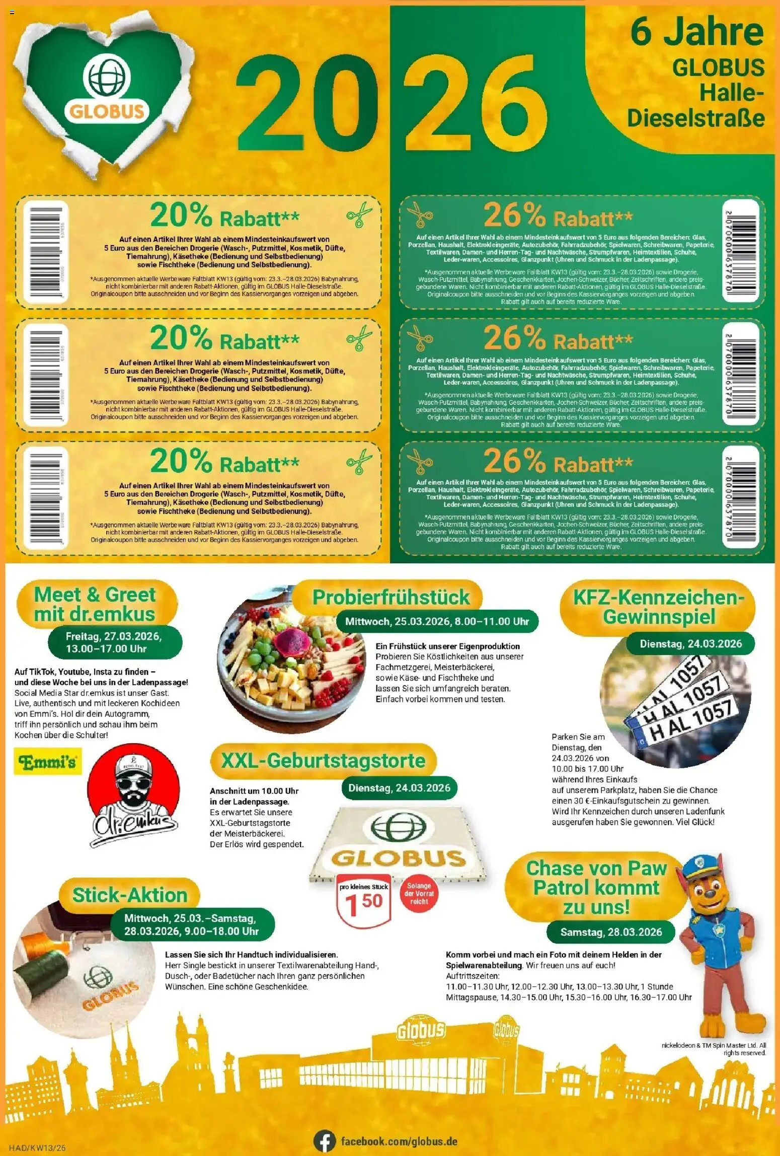 Globus prospekt Halle (saale)	 – gültig ab 23.03.2026 | Seite: 2 | Produkte: Käse, Babynahrung, Uhr