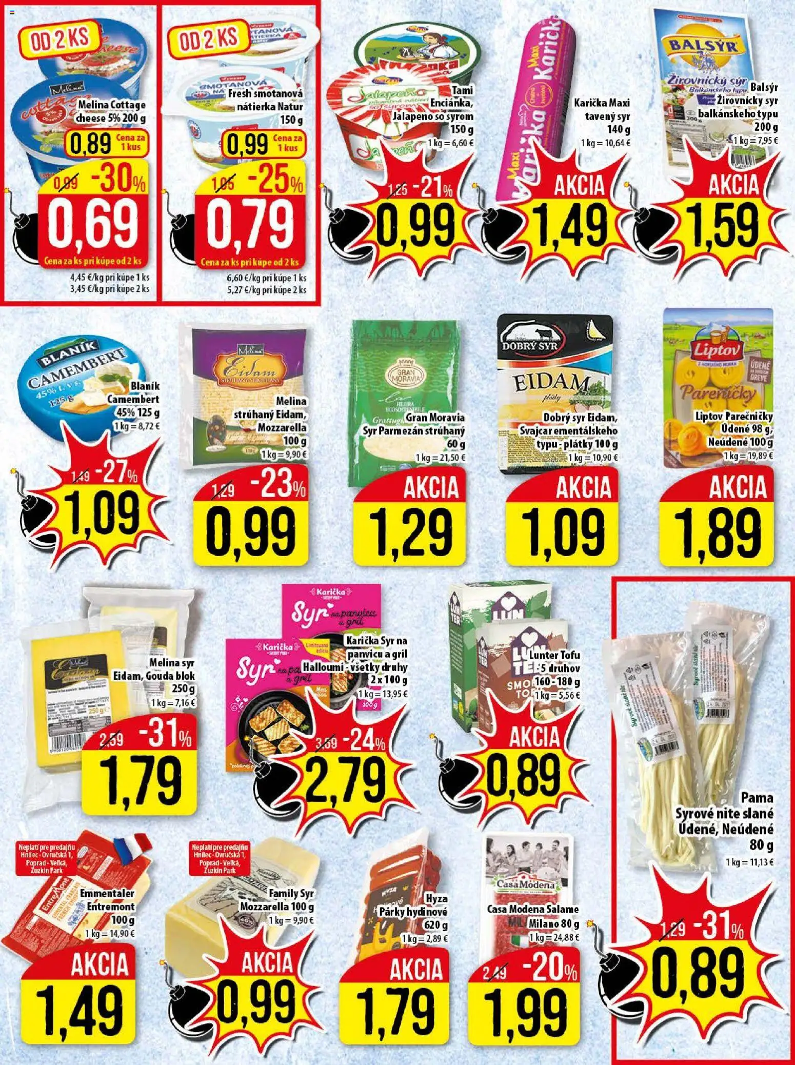 Nové Klas akcie – leták je platný od 02.02.2026 | Strana: 9 | Produkty: Gril, Eidam, Mozzarella