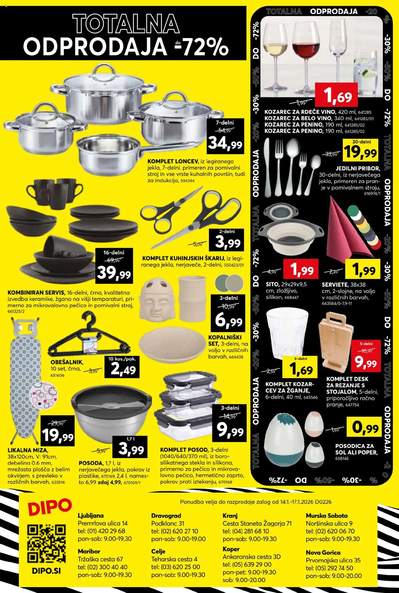 Novi Dipo katalog ponudbe – veljaven od 14.01.2026 | Stran: 16 | Izdelki: Kozarec, Pomivalni stroj, Miza, Sol