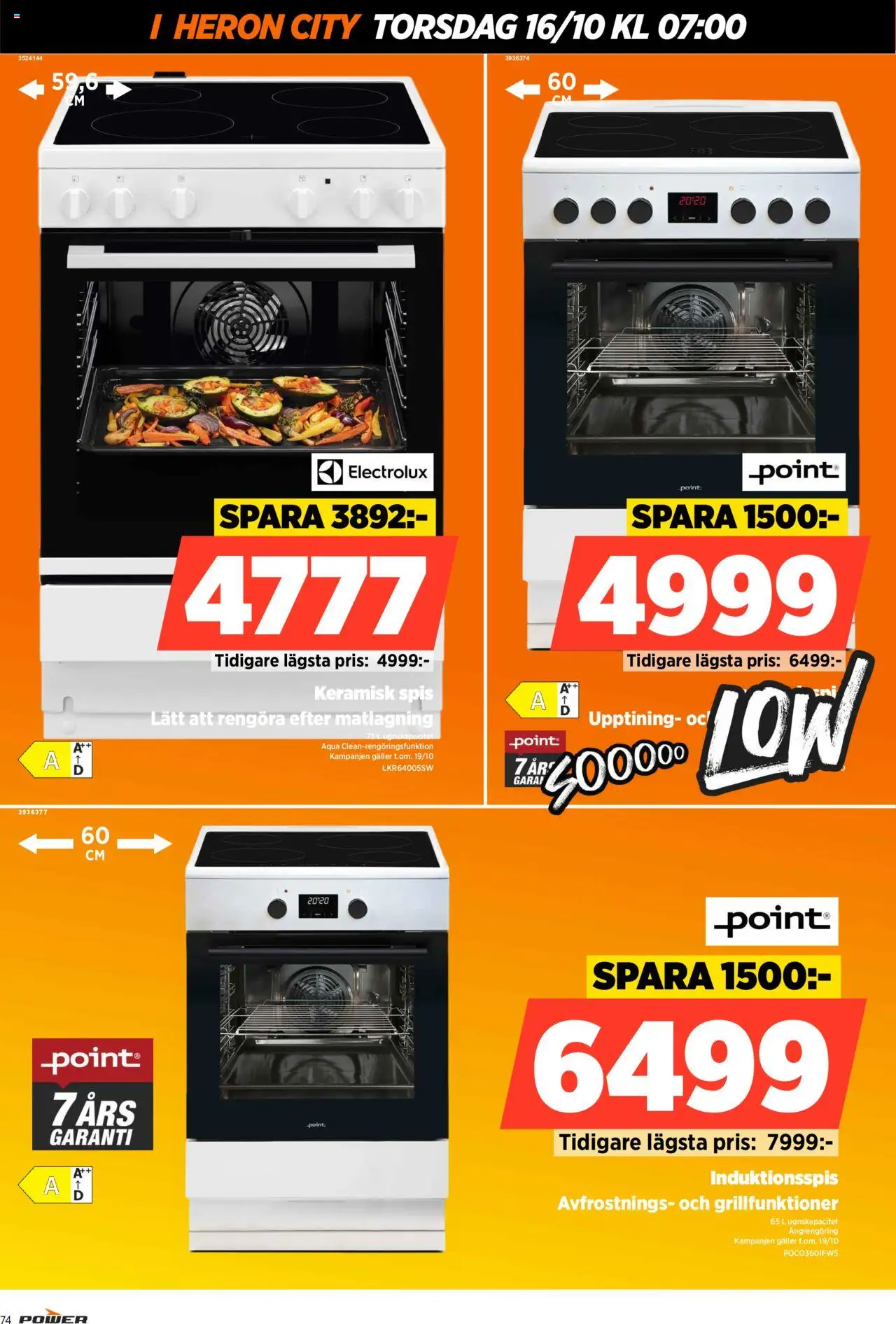 Power reklamblad aktuell från 16.10.2025 | Sida: 74 | Produkter: Galler, Spis
