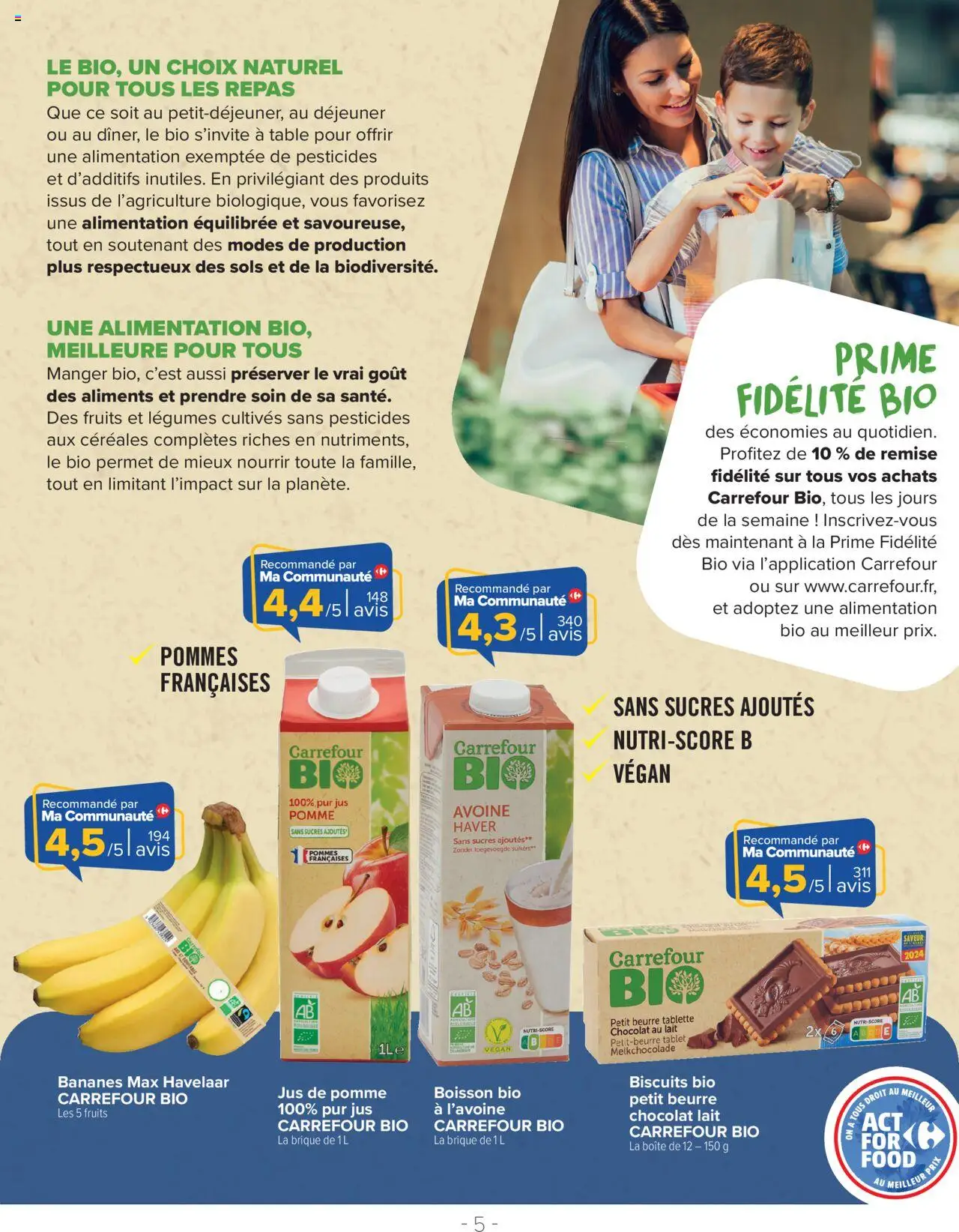  | Page: 5 | Produits: Tablette, Beurre, Jus de pomme, Jus