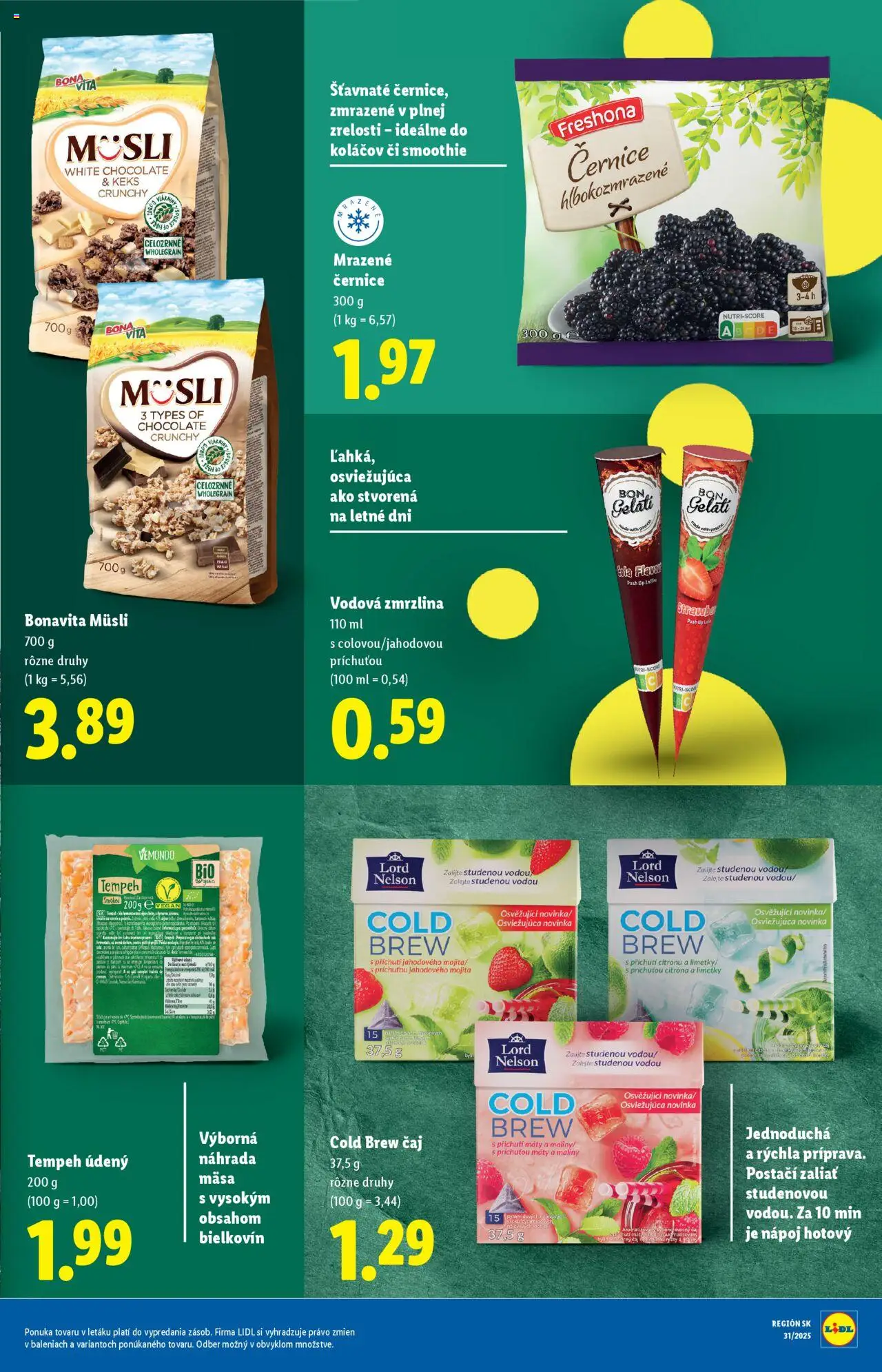 Lidl leták │ platný od 28.07.2025 | Strana: 35 | Produkty: Čaj, Zmrzlina, Tempeh, Maliny
