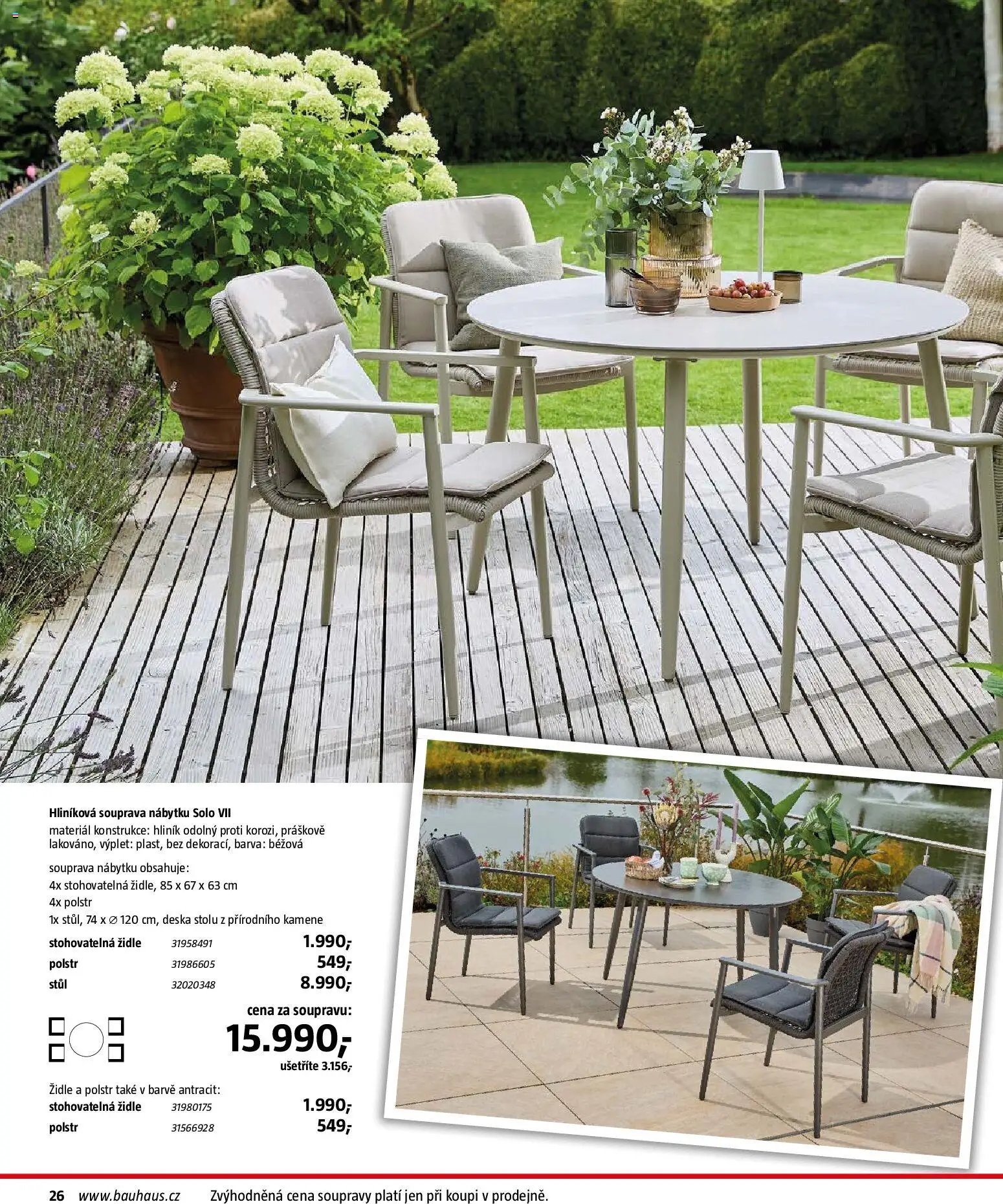 Bauhaus katalog Záhradní nábytek od 08.04.2026 | Strana: 26 | Produkty: Stůl, Židle