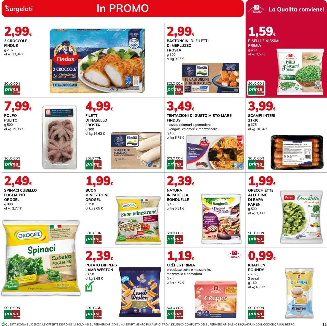 Volantino Basko del 16.09.2025 | Pagina: 11 | Prodotti: Prosciutto, Zucchine, Padella, Nasello