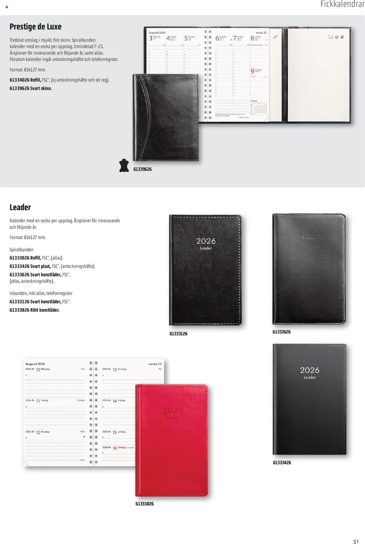 Office Depot reklamblad aktuell från 08.09.2025 | Sida: 31 | Produkter: Kalender