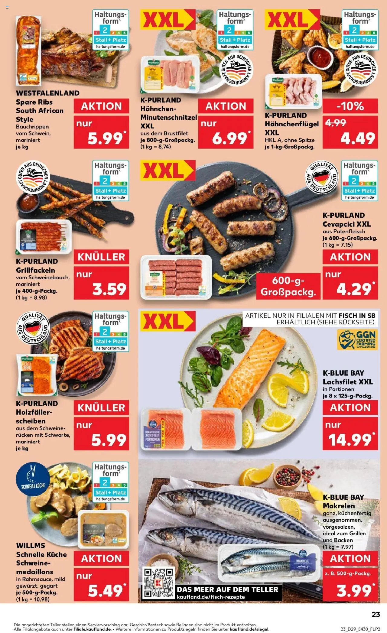 Kaufland prospekt Moosburg An Der Isar	 - gültig ab dem 16.07.2025 | Seite: 23 | Produkte: Hahnchen, Küche, Spare ribs, Fisch