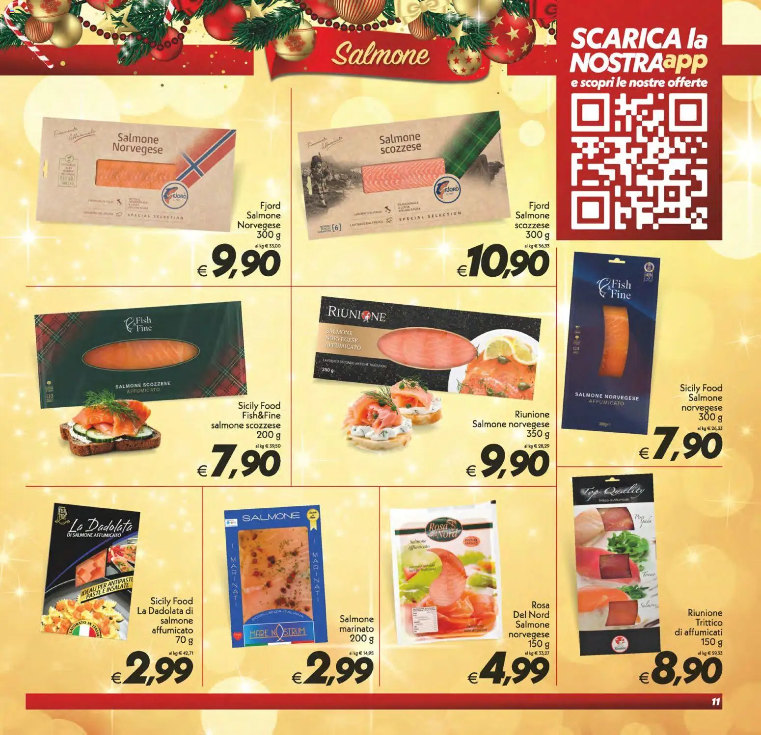Volantino SuperConveniente del 16.12.2025 | Pagina: 11 | Prodotti: Salmone affumicato, Salmone, Top