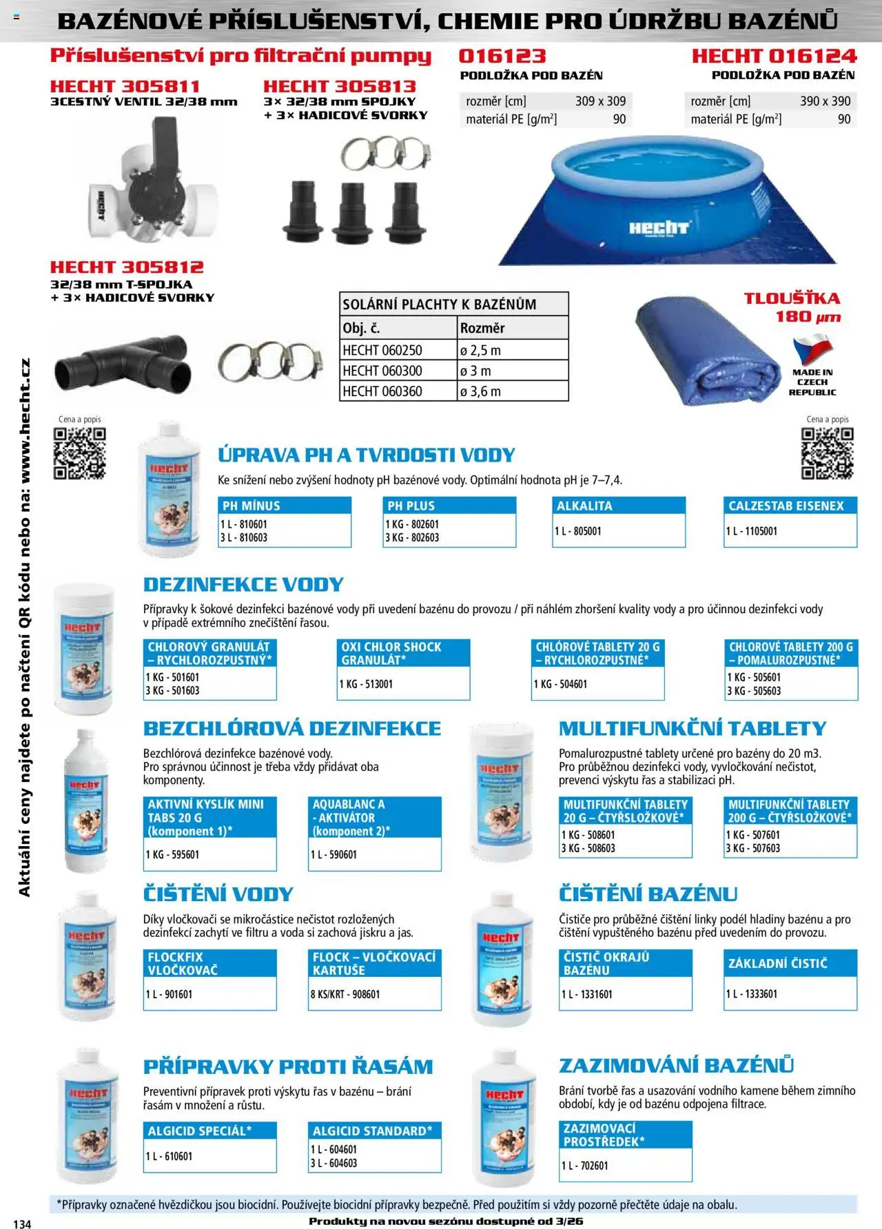 Hecht katalog - Podzim - zima 2025 od 01.09.2025 | Strana: 134 | Produkty: Bazény, Voda, Plachty, Bazén