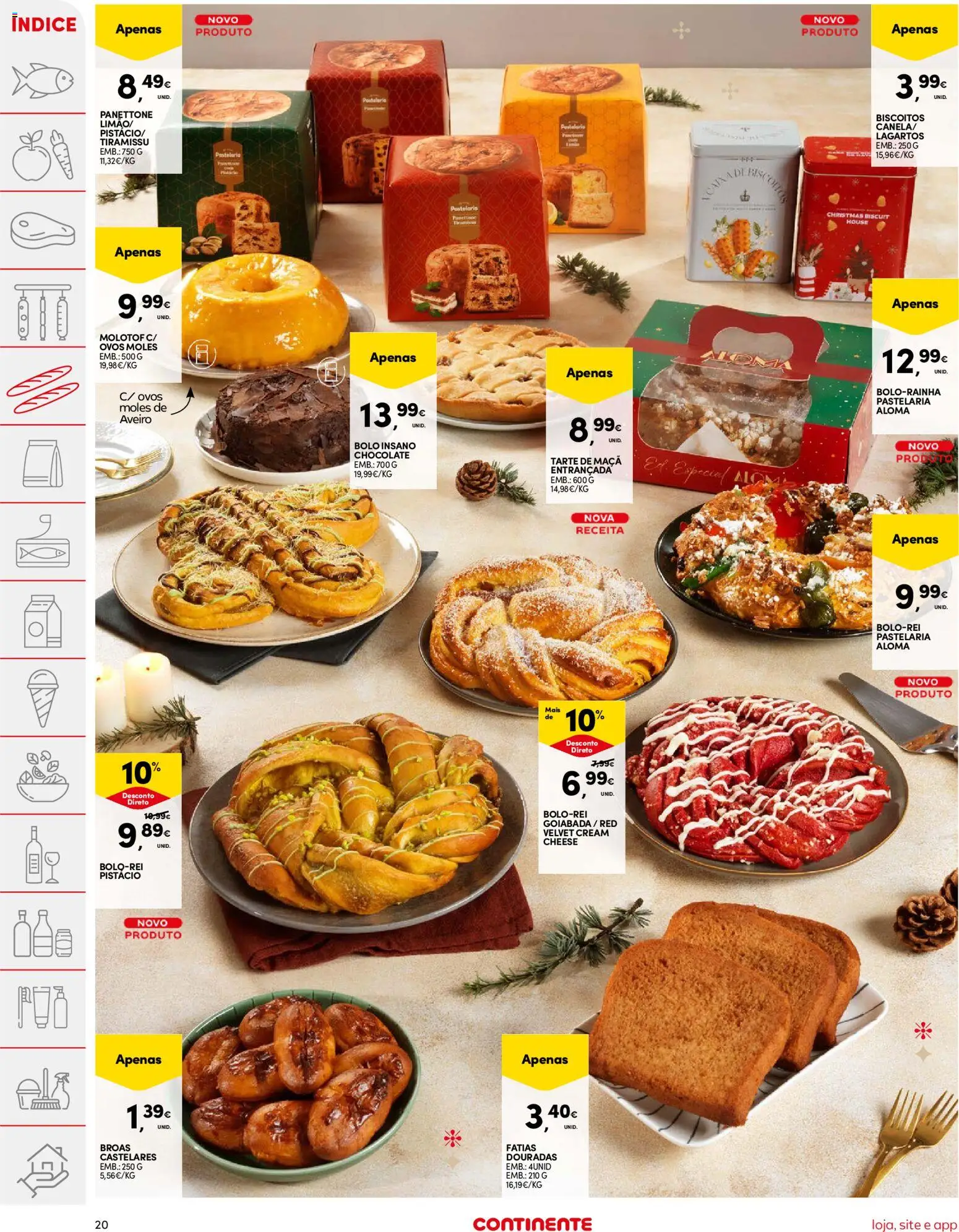 Continente folheto │ válido de 02.12.2025 | Página: 20 | Produtos: Cream cheese, Maça, Tarte, Biscoitos
