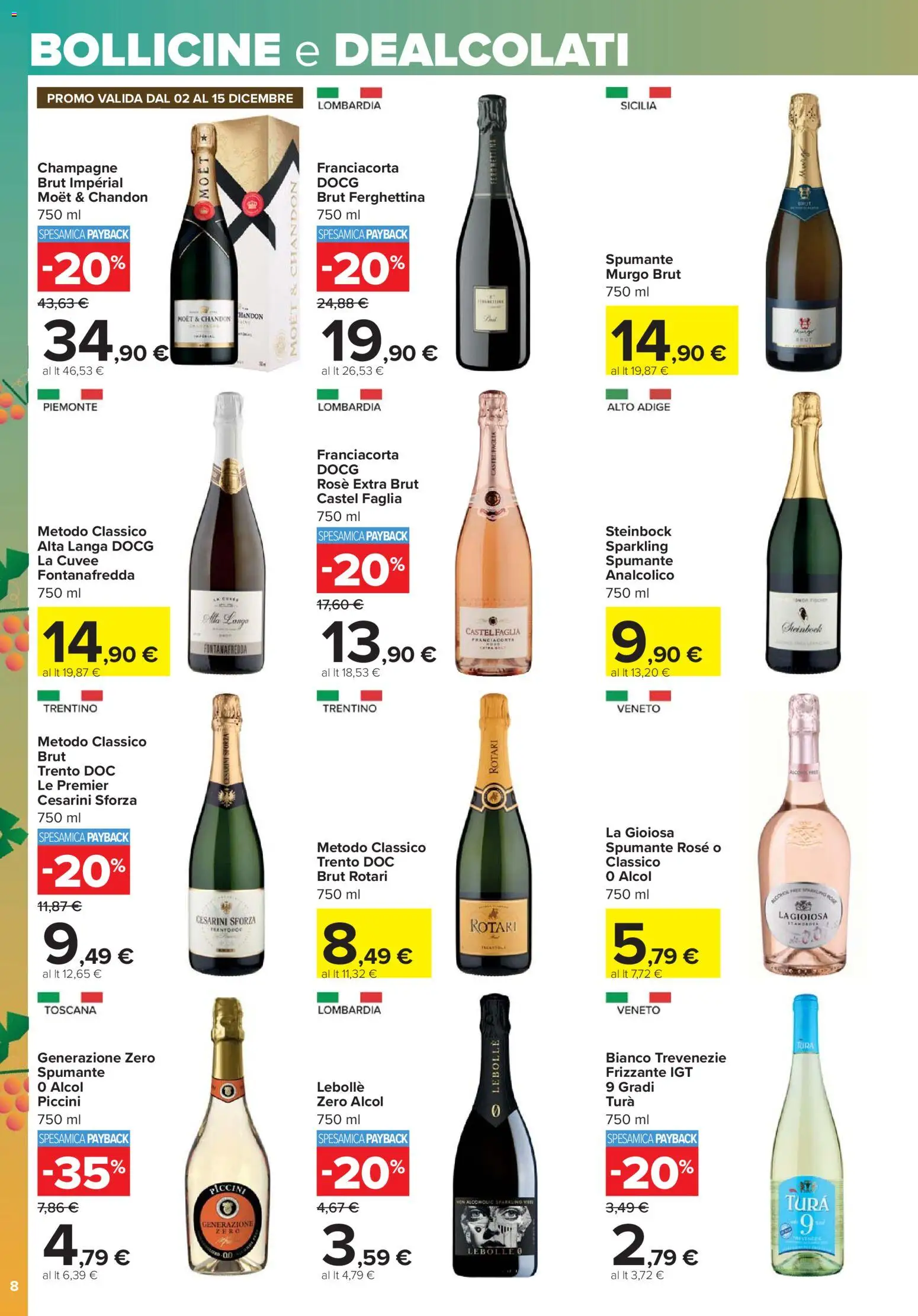 Volantino Carrefour del 19.11.2025 | Pagina: 8 | Prodotti: Spumante, Champagne