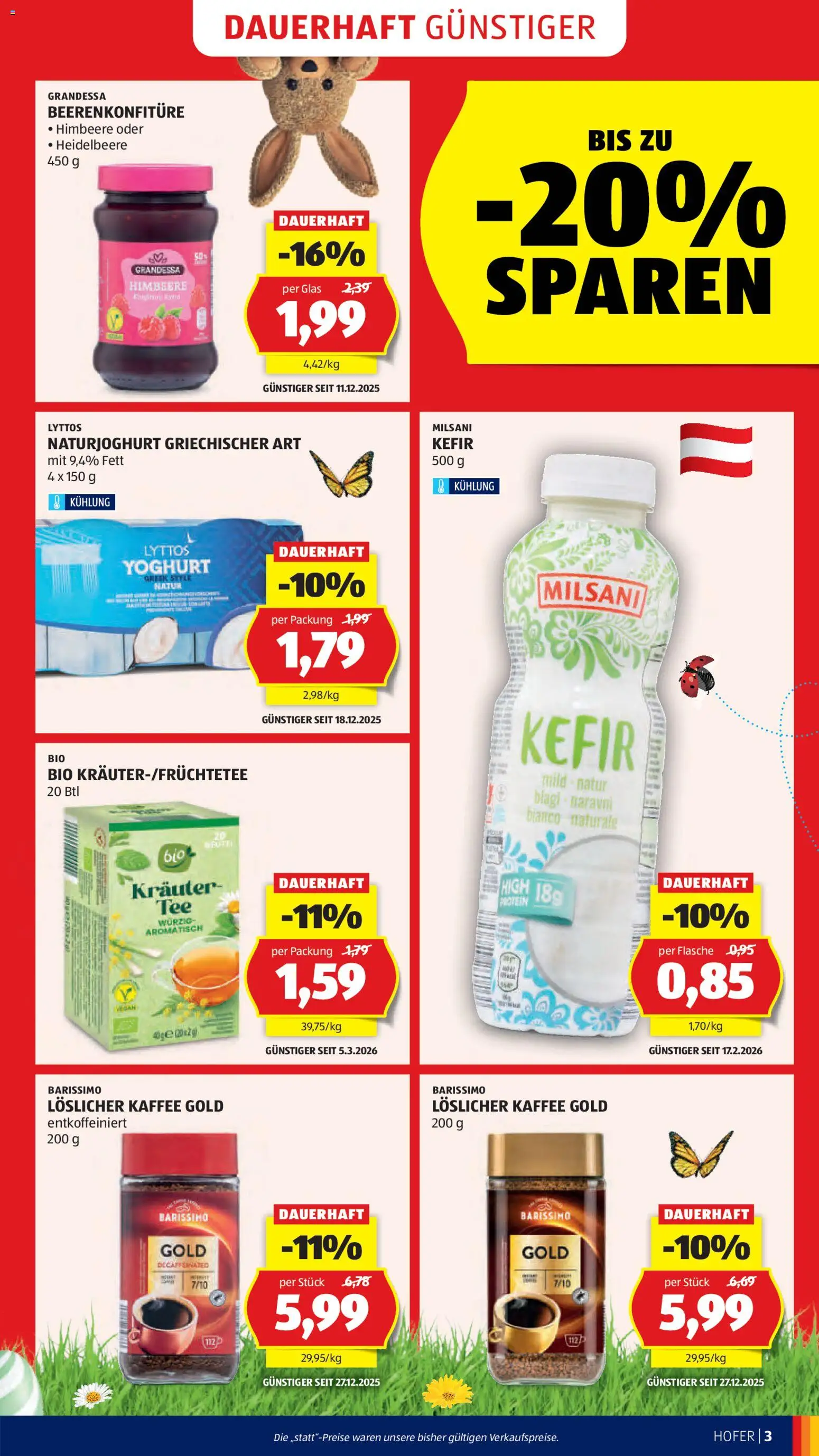 Hofer AT akciós ujság - amely érvényes a következő dátumtól: 27.03.2026 | Oldal: 5 | Termékek: Kefir, Protein, Vegán